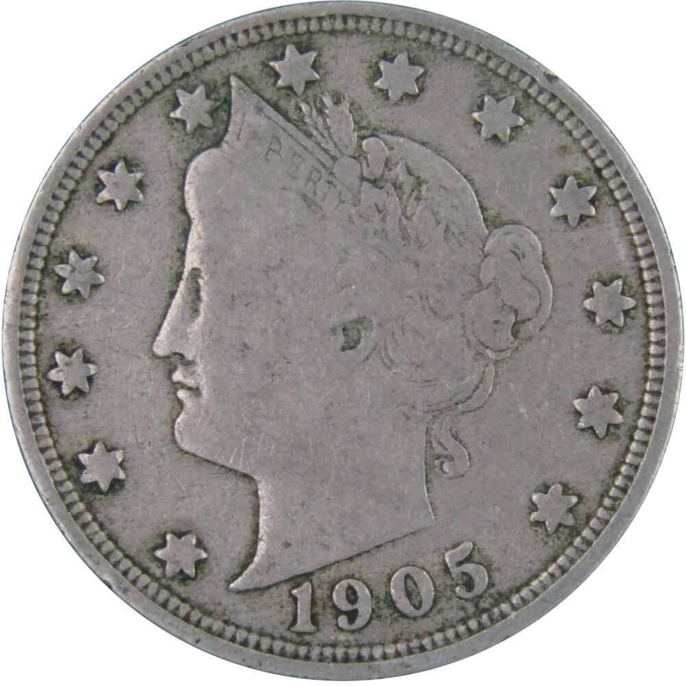 1905 Liberty Head V Nickel 5 Cent Piece AF About Fine 5c US Coin Collectible