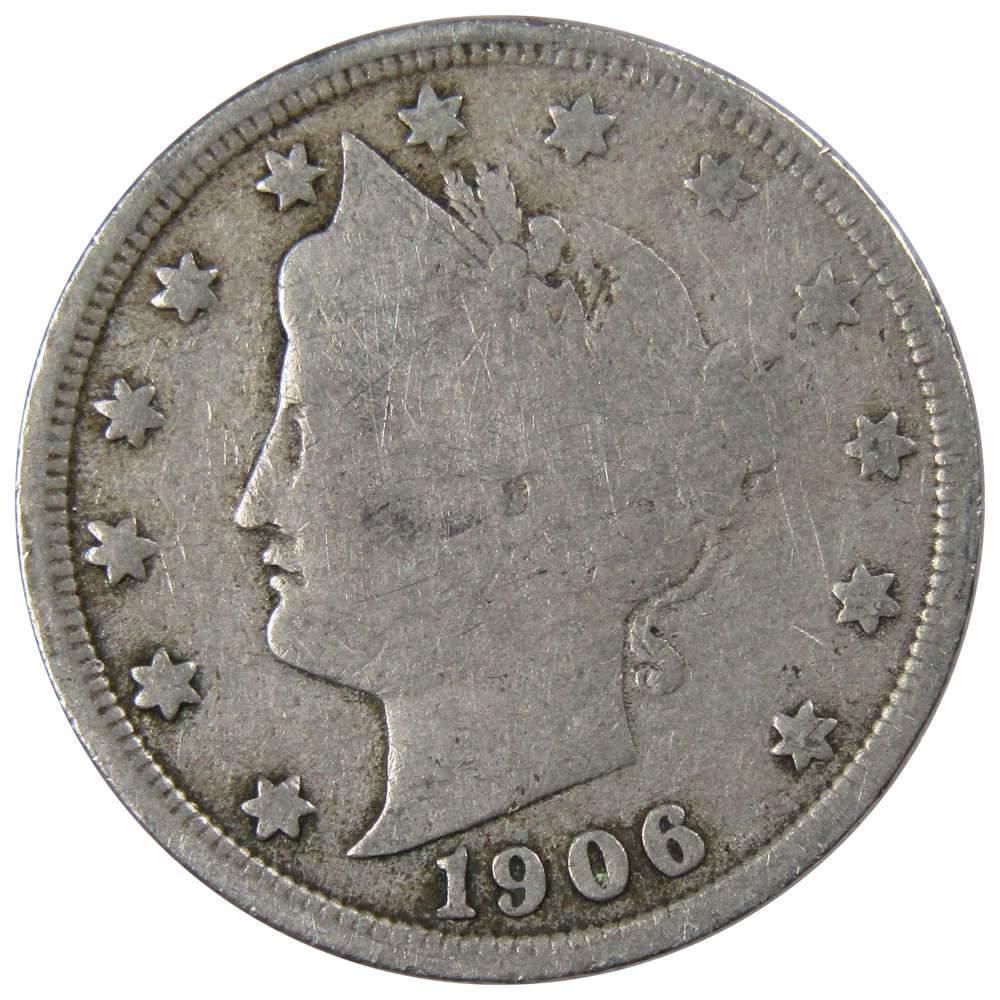 1906 Liberty Head V Nickel 5 Cent Piece G Good 5c US Coin Collectible