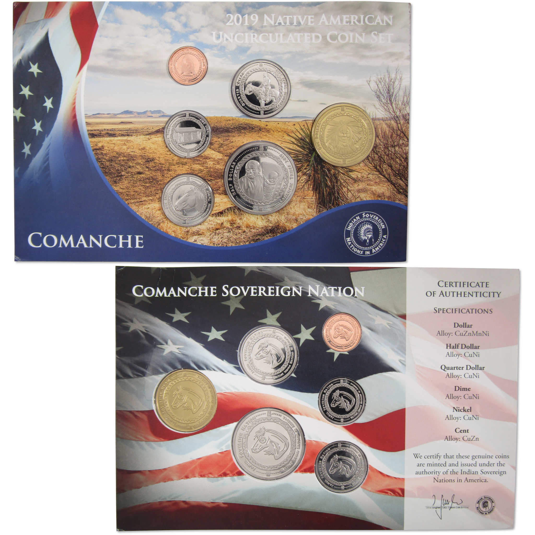 2019 Jamul Native American Comanche Sovereign Nation Uncirculated Coin Set