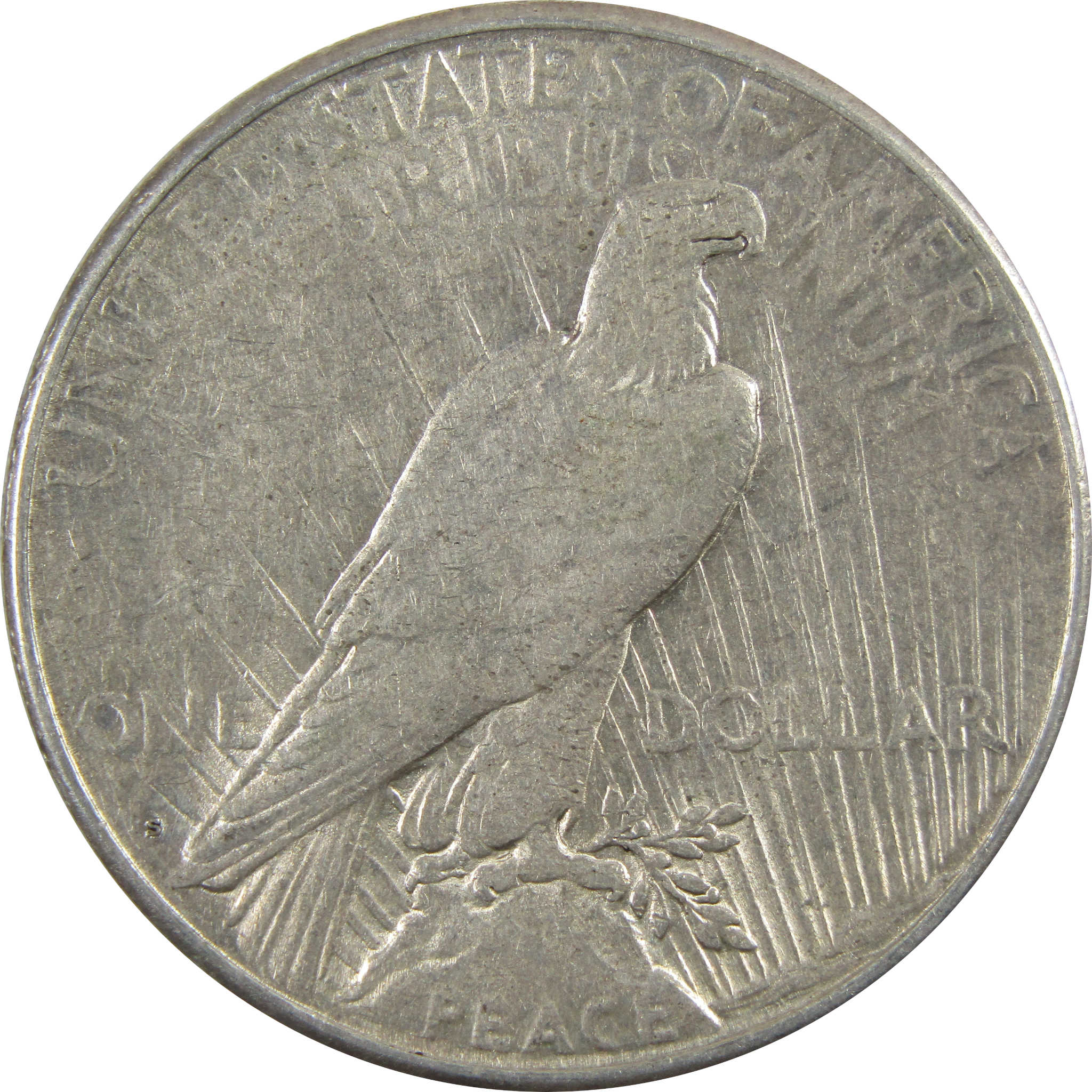 1925 Peace Dollar F Fine 90% Silver $1 Coin SKU:I5639