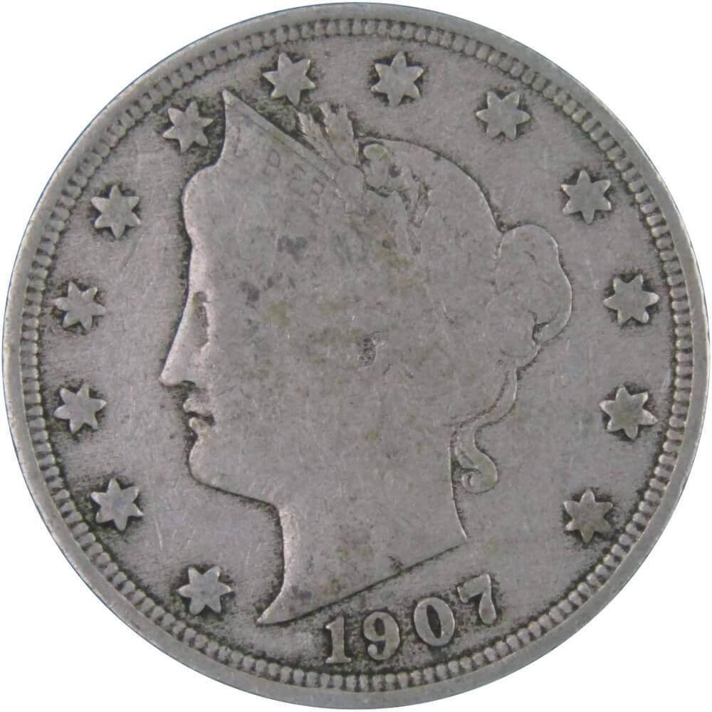 1907 Liberty Head V Nickel 5 Cent Piece AF About Fine 5c US Coin Collectible