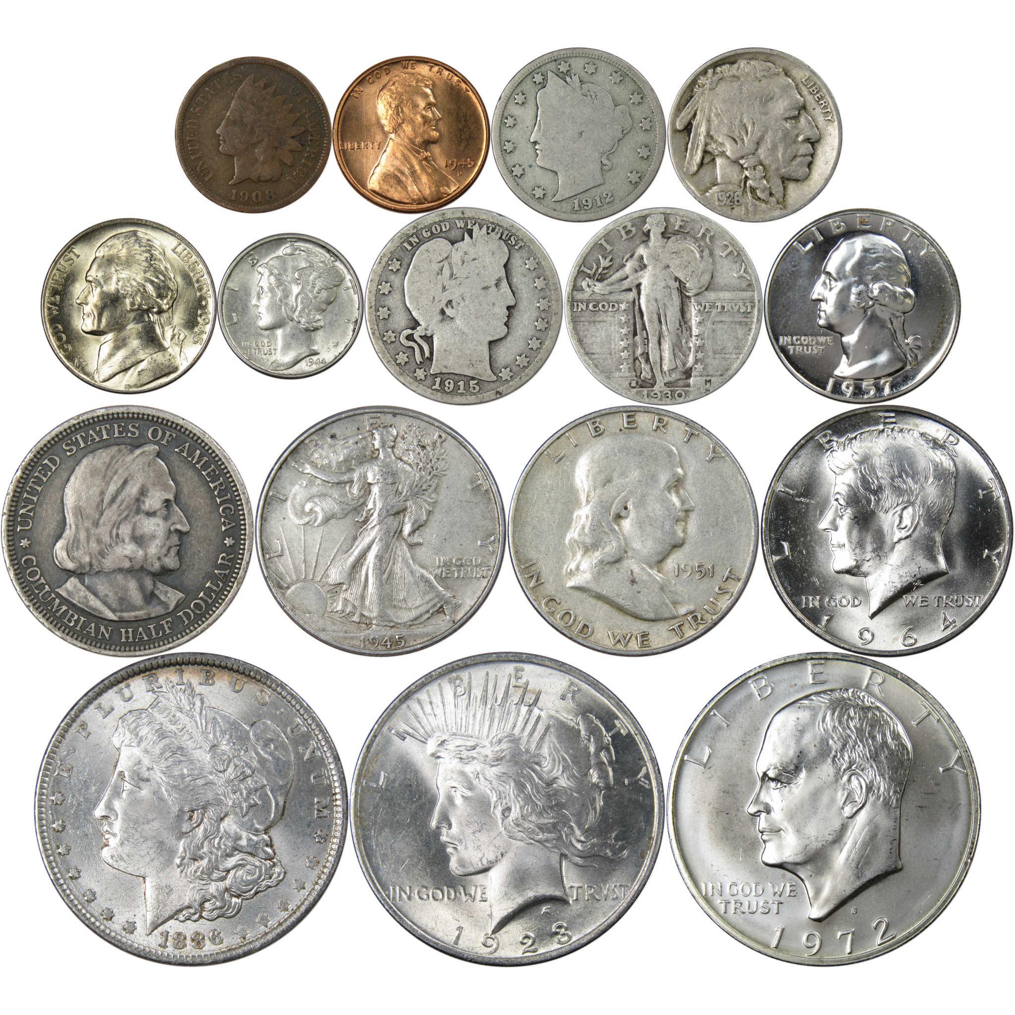 Collector's Set of 16 U.S. Coins - Circulated, Uncirculated & Proof
