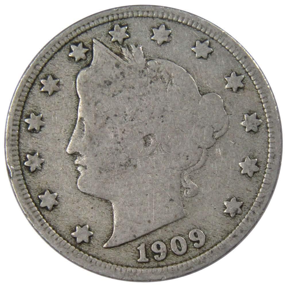 1909 Liberty Head V Nickel 5 Cent Piece G Good 5c US Coin Collectible