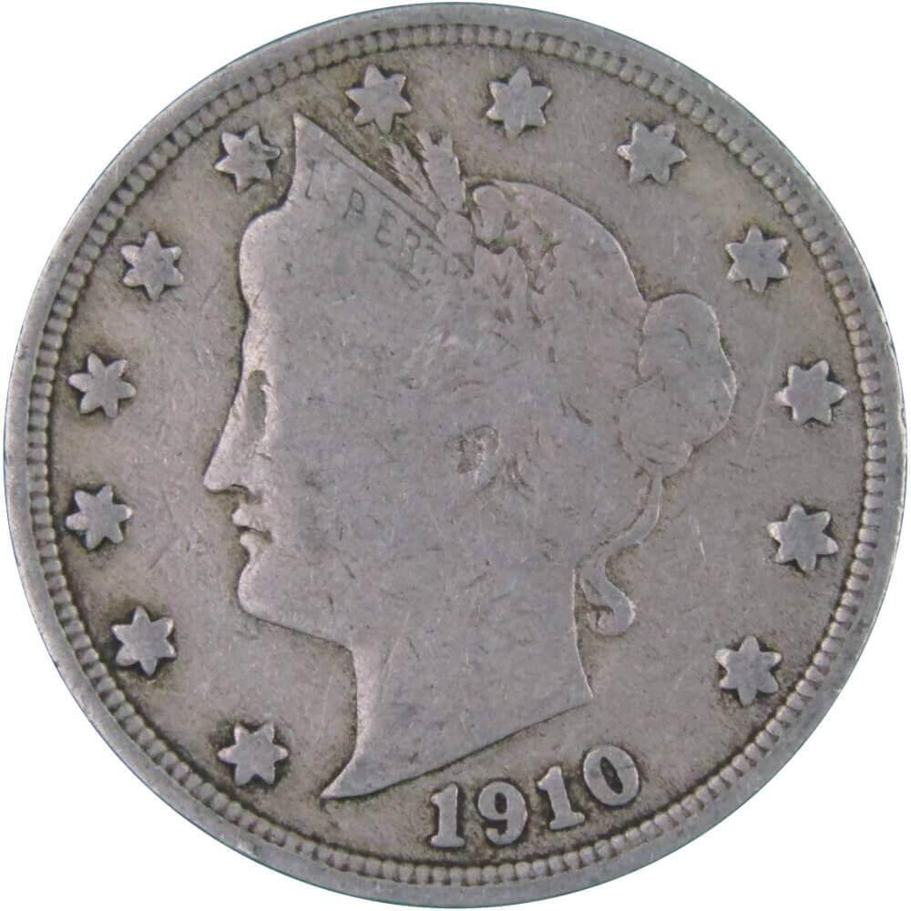 1910 Liberty Head V Nickel 5 Cent Piece AF About Fine 5c US Coin Collectible