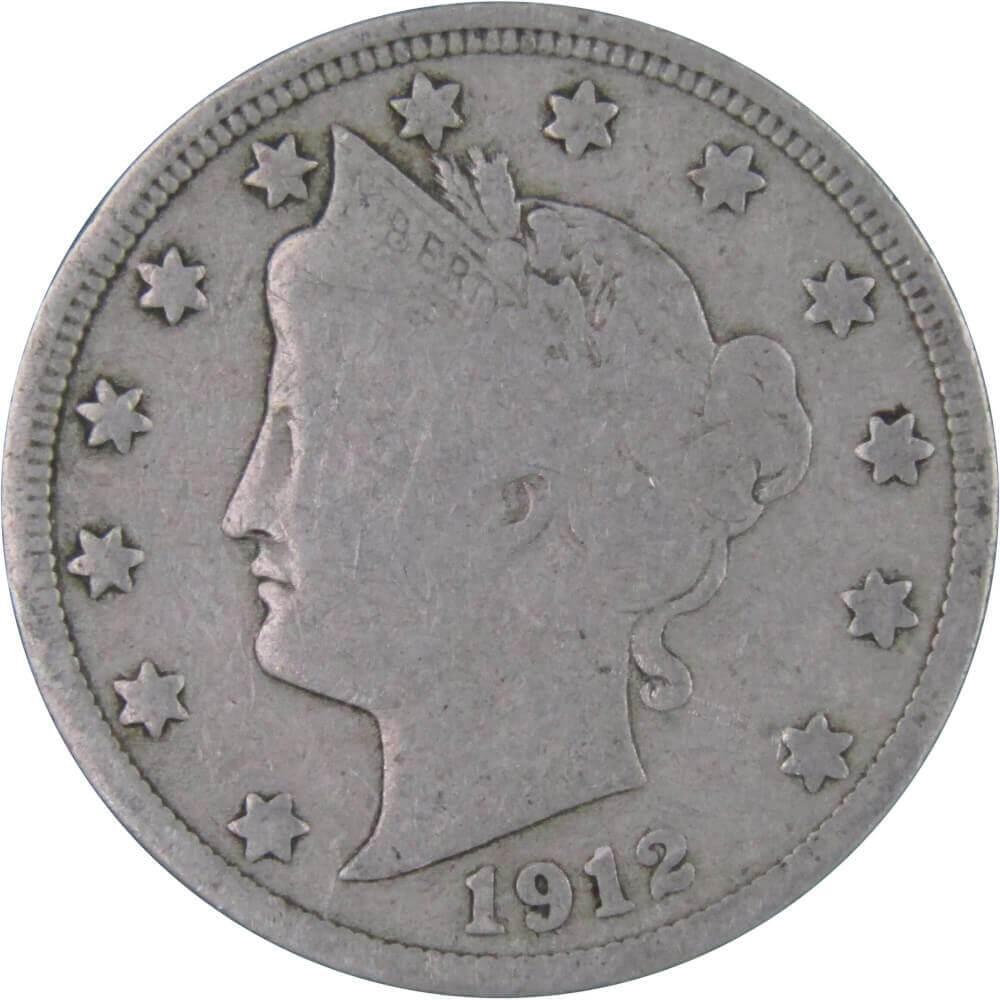 1912 Liberty Head V Nickel 5 Cent Piece AF About Fine 5c US Coin Collectible