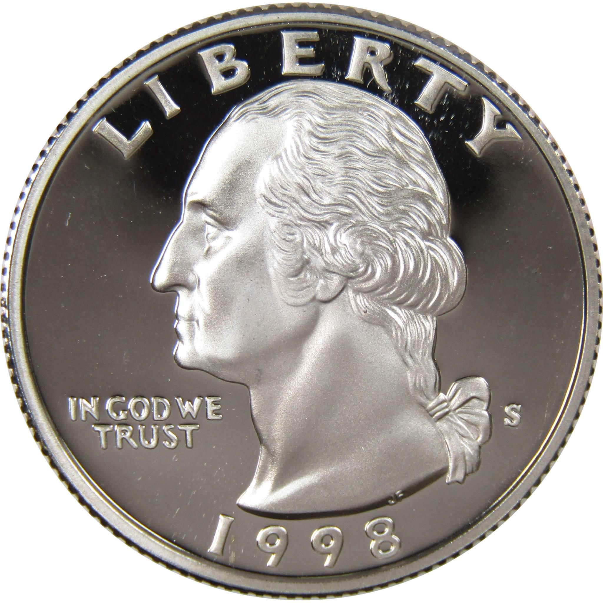 1998 S Washington Quarter Choice Proof Clad 25c US Coin Collectible
