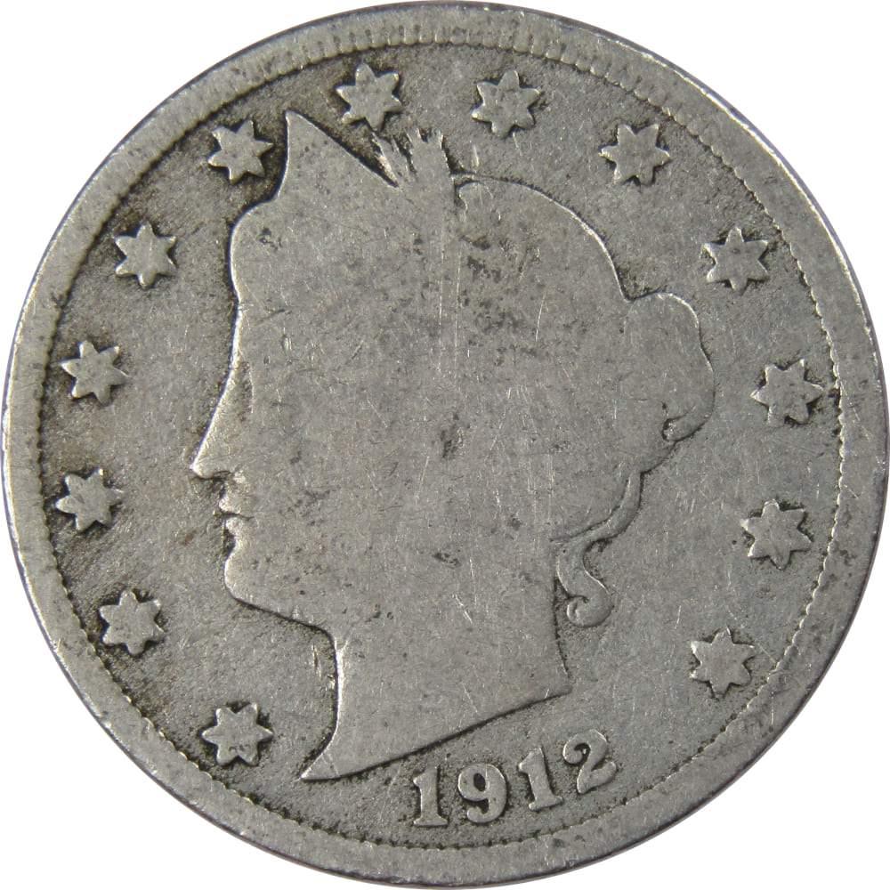 1912 D Liberty Head V Nickel 5 Cent Piece G Good 5c US Coin Collectible