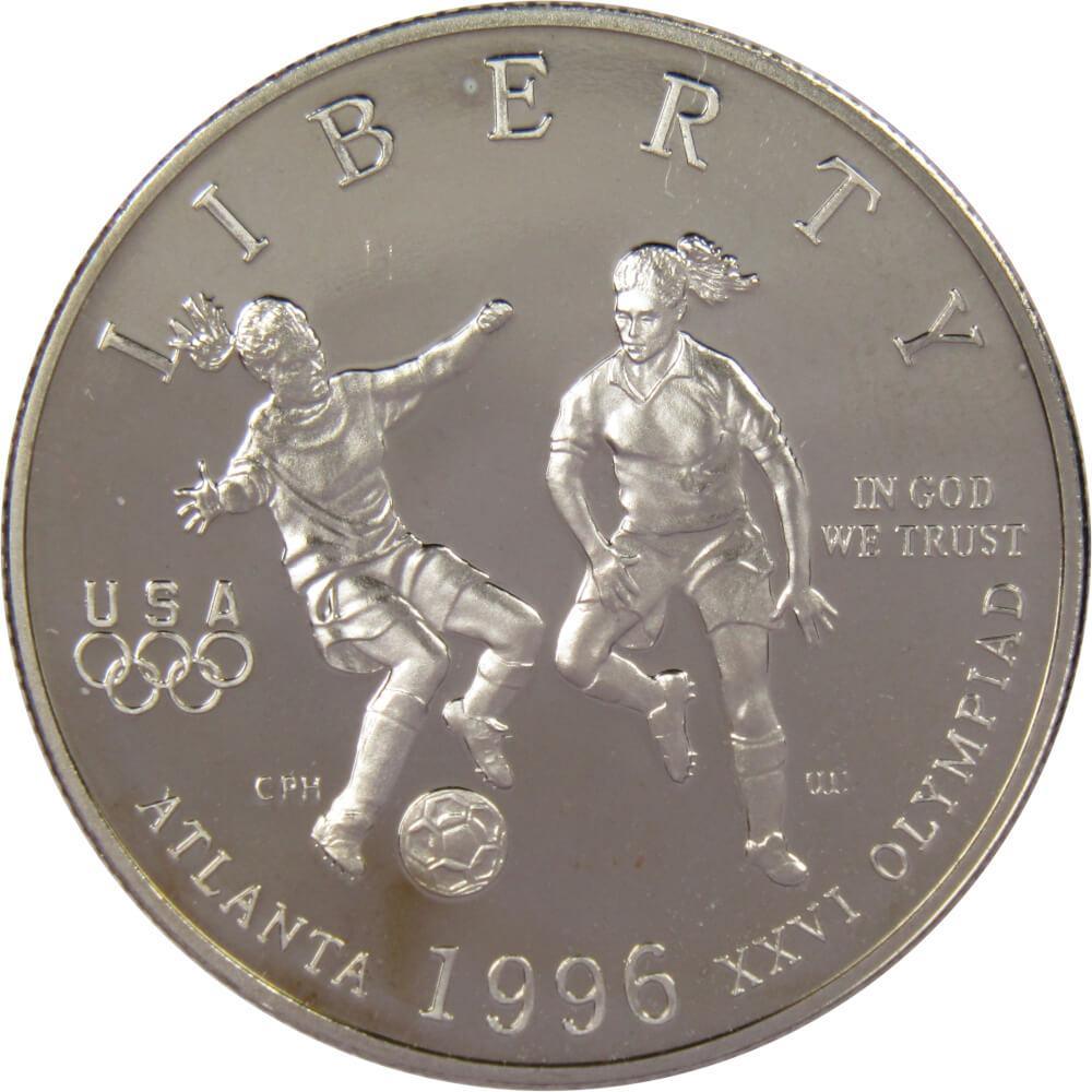 XXVI Olympiad Soccer Commemorative 1996 S Clad Half Dollar Proof 50c Coin