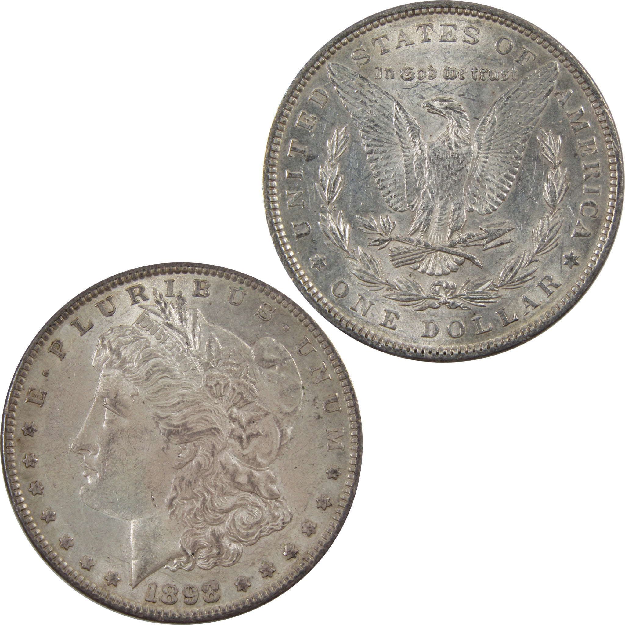1898 Morgan Dollar AU About Uncirculated 90% Silver $1 Coin SKU:I5461 - Morgan coin - Morgan silver dollar - Morgan silver dollar for sale - Profile Coins &amp; Collectibles