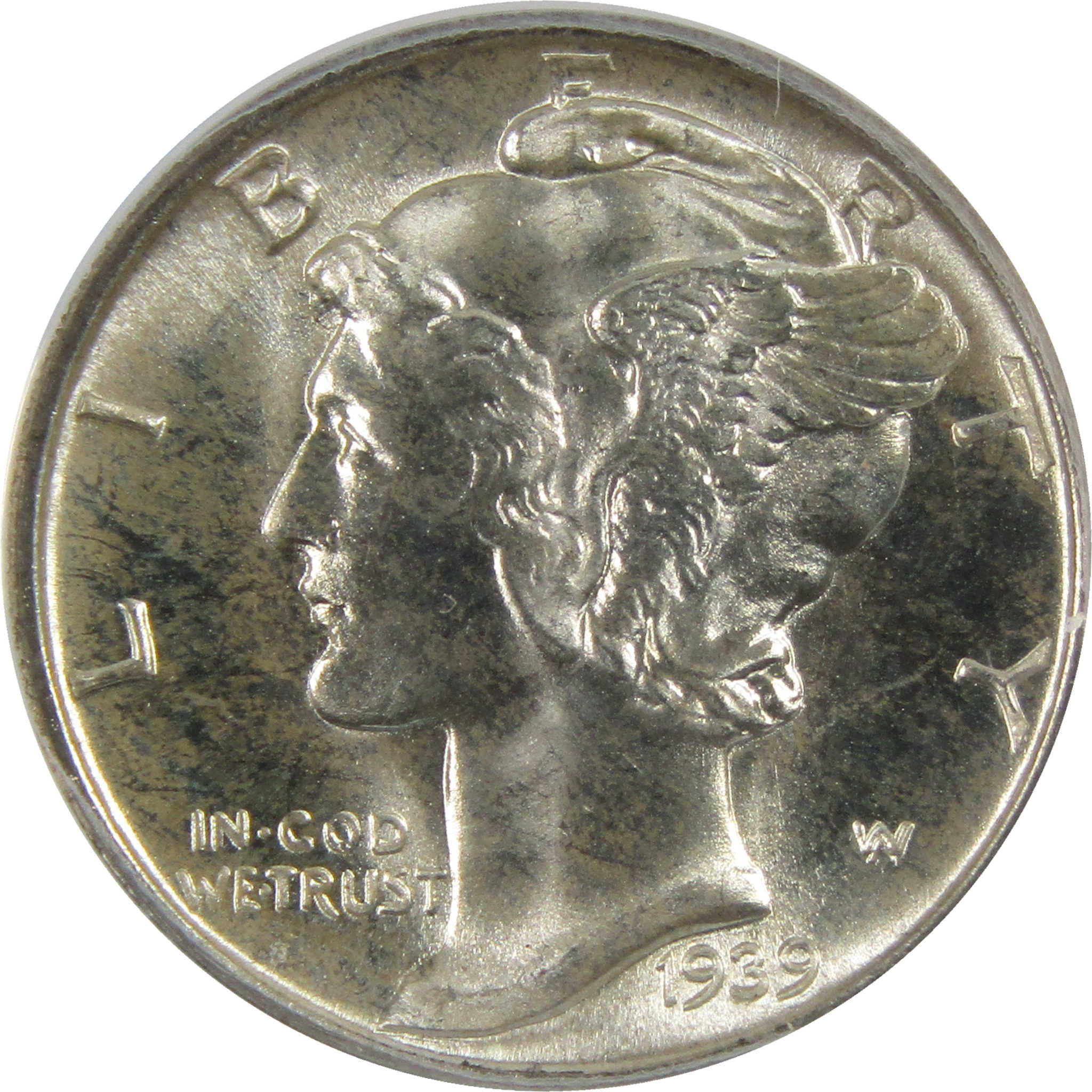 1939 D Mercury Dime MS 67 FSB ANACS 90% Silver Uncirculated SKU:I5787