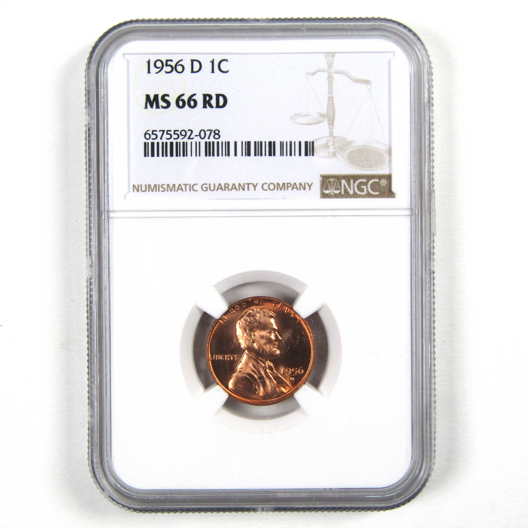 1956 D Lincoln Wheat Cent MS 66 RD NGC Penny Uncirculated SKU:I3660