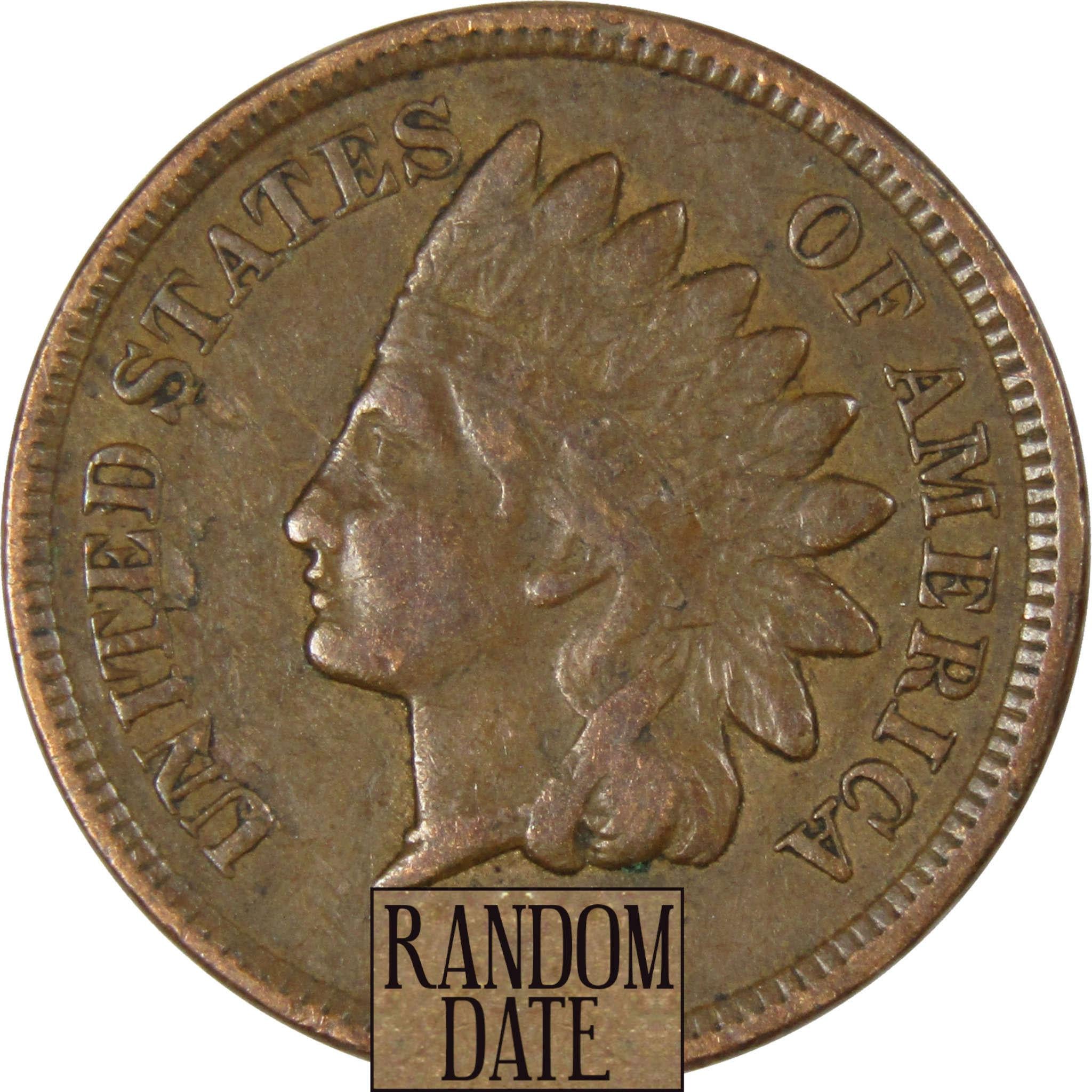 Indian Head Cent VF Very Fine Random Date Bronze Penny 1c Coin Collectible