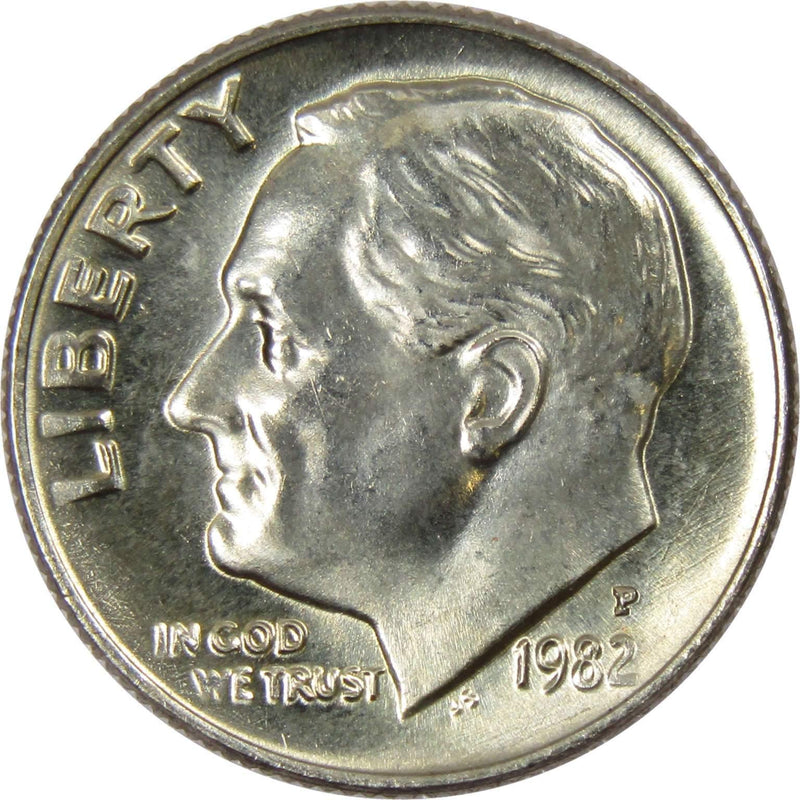 1982 P Roosevelt Dime BU Uncirculated Mint State 10c US Coin Collectible - Roosevelt coin - Profile Coins &amp; Collectibles