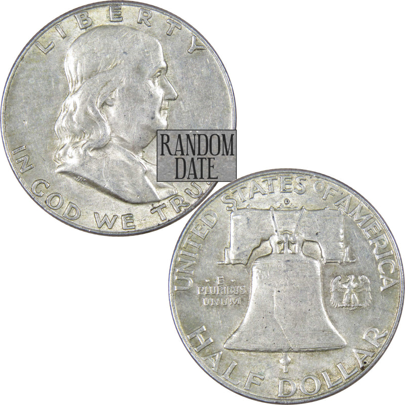 Franklin Half Dollar AG About Good Random Date 90% Silver 50c US Coin - Franklin Half Dollar - Franklin half dollars - Franklin coins - Profile Coins &amp; Collectibles