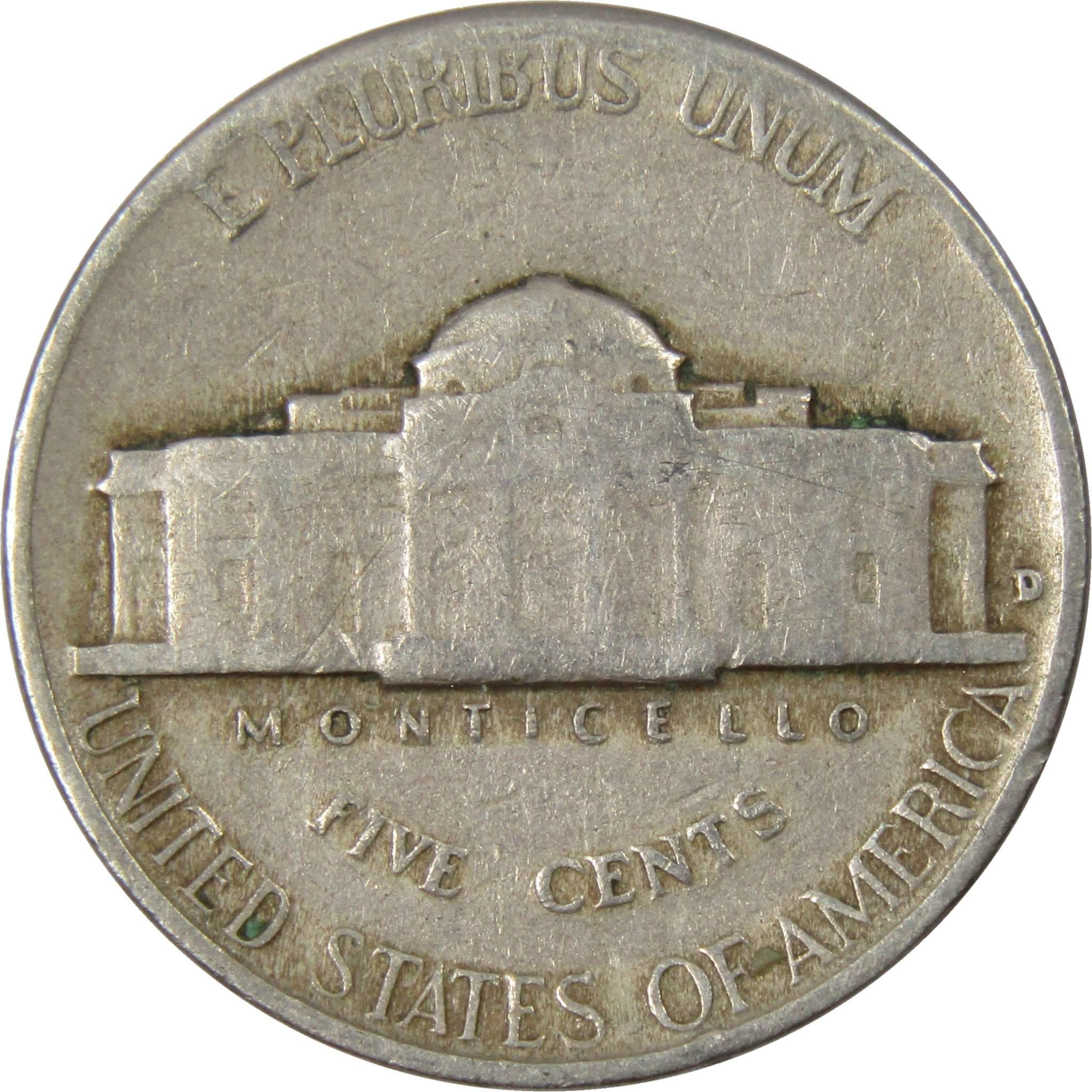 1947 D Jefferson Nickel Circulated 5c Coin Collectible