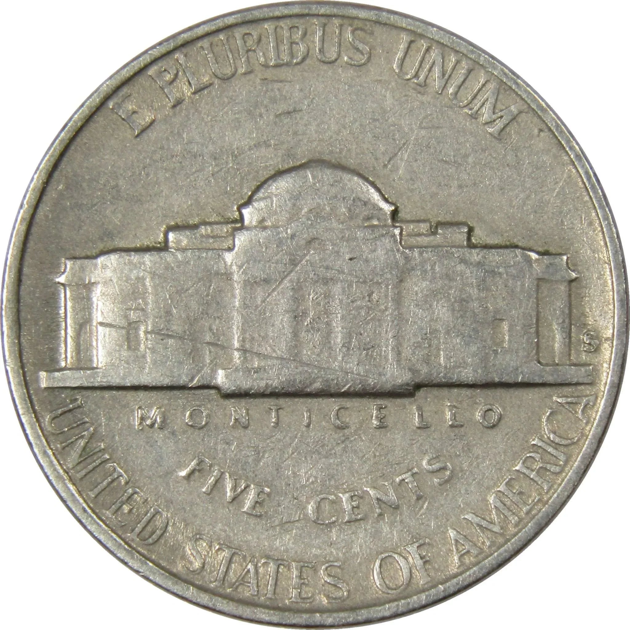 1947 S Jefferson Nickel Circulated 5c Coin Collectible