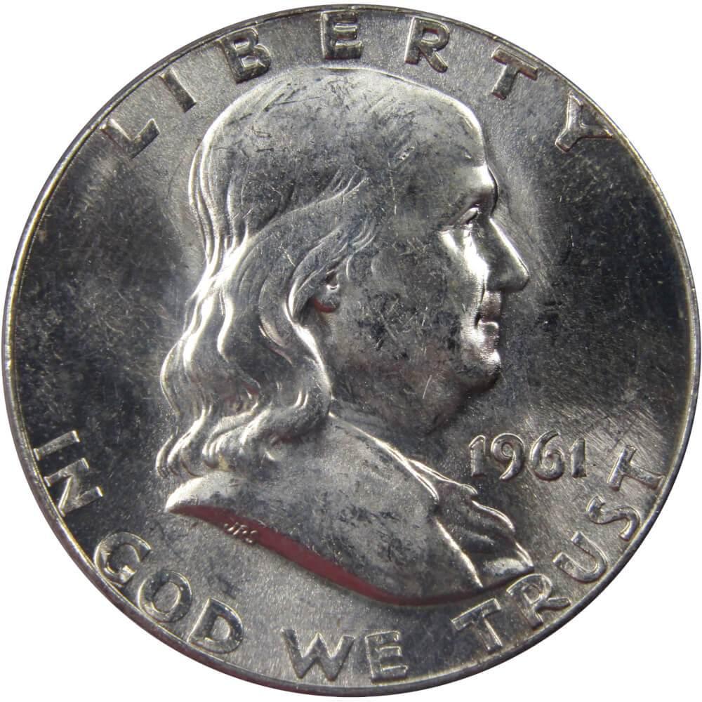 1961 Franklin Half Dollar BU Uncirculated Mint State 90% Silver 50c US Coin