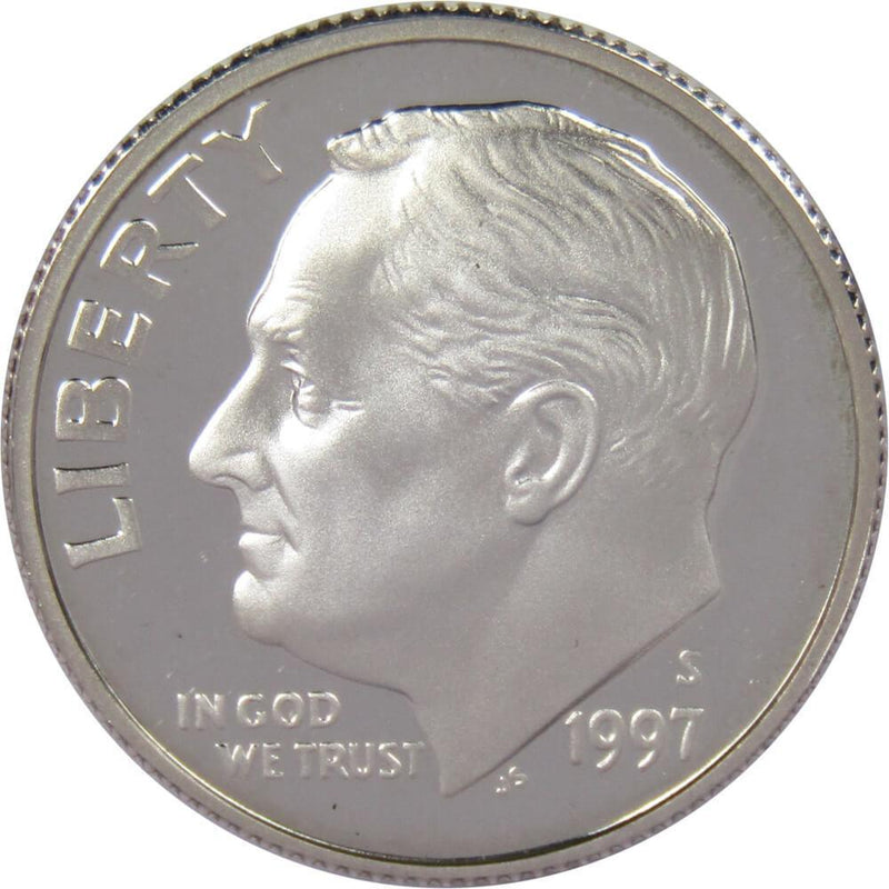 1997 S Roosevelt Dime Choice Proof 90% Silver 10c US Coin Collectible - Roosevelt coin - Profile Coins &amp; Collectibles