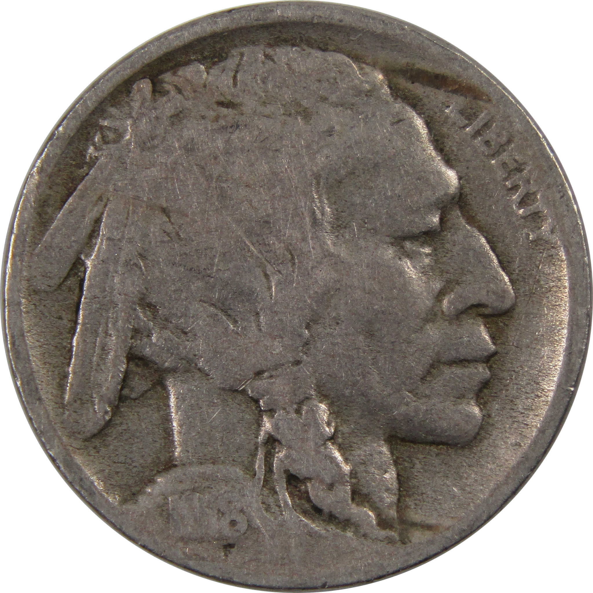 1918 D Indian Head Buffalo Nickel 5 Cent Piece AG About Good SKU:I3296