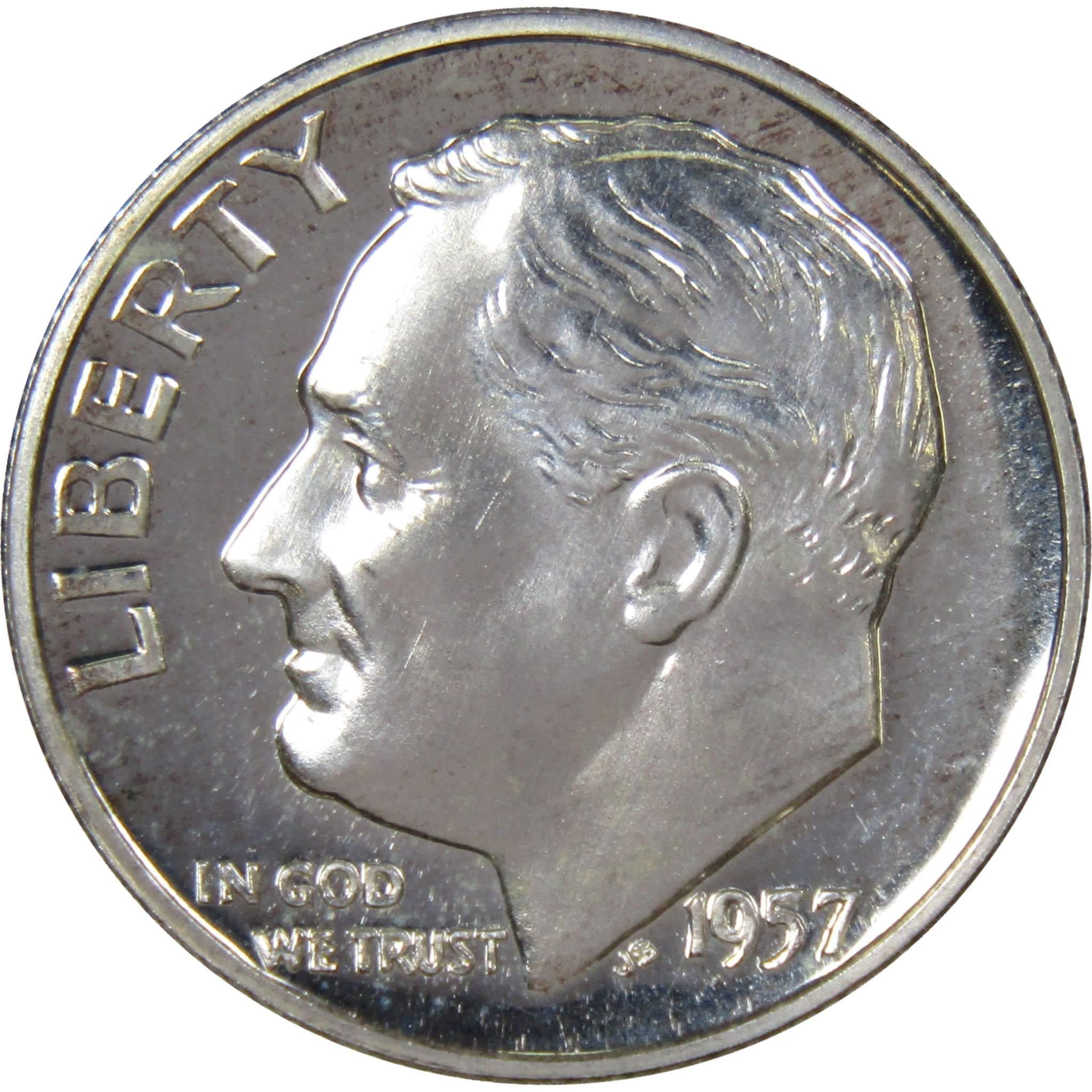 1957 Roosevelt Dime Choice Proof 90% Silver 10c US Coin Collectible