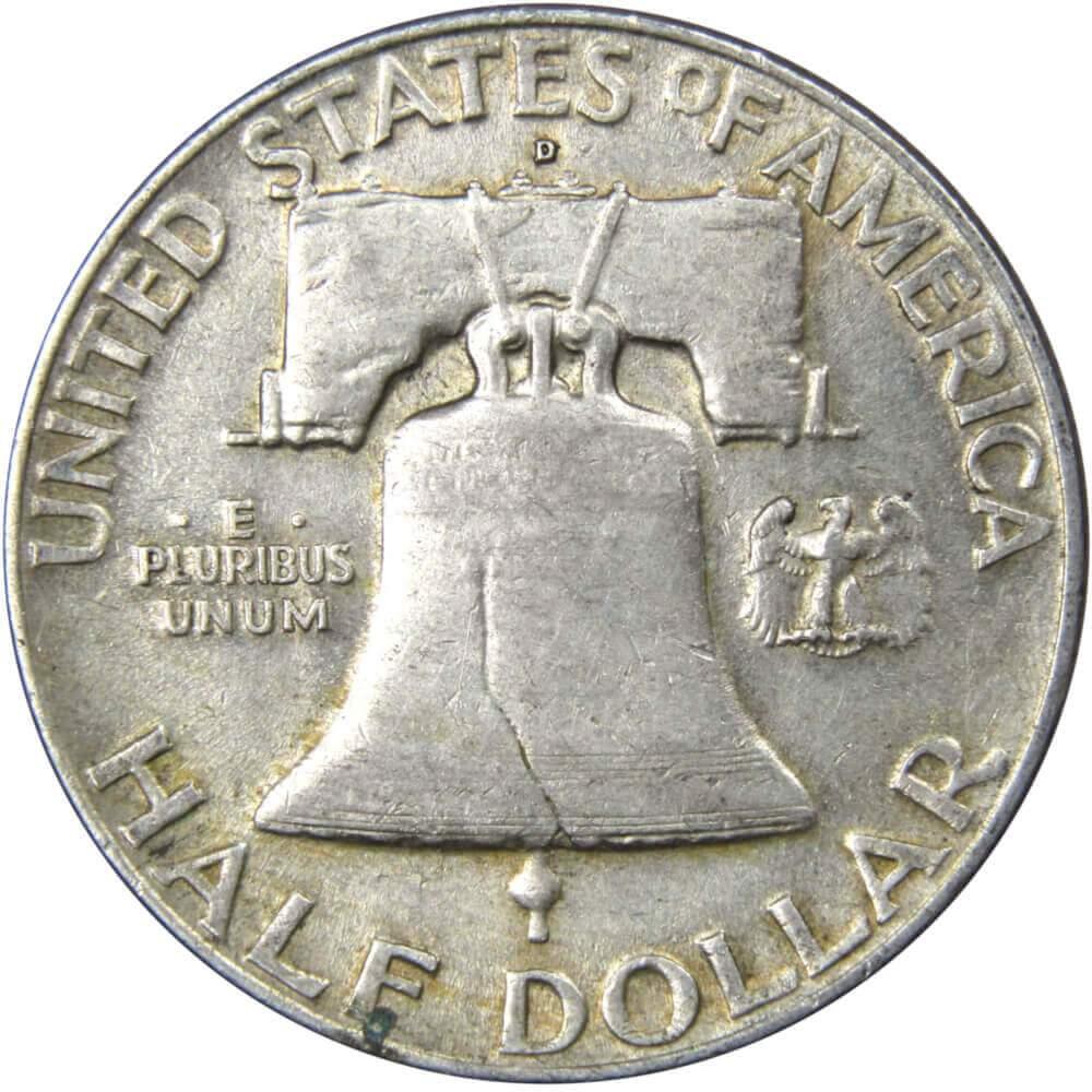 1951 D Franklin Half Dollar XF EF Extremely Fine 90% Silver 50c US Coin