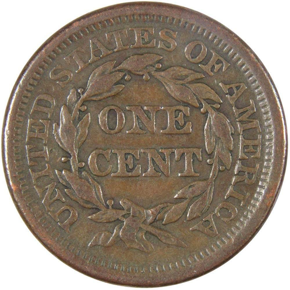1853 Braided Hair Large Cent VF Very Fine Copper Penny 1c US Type Coin