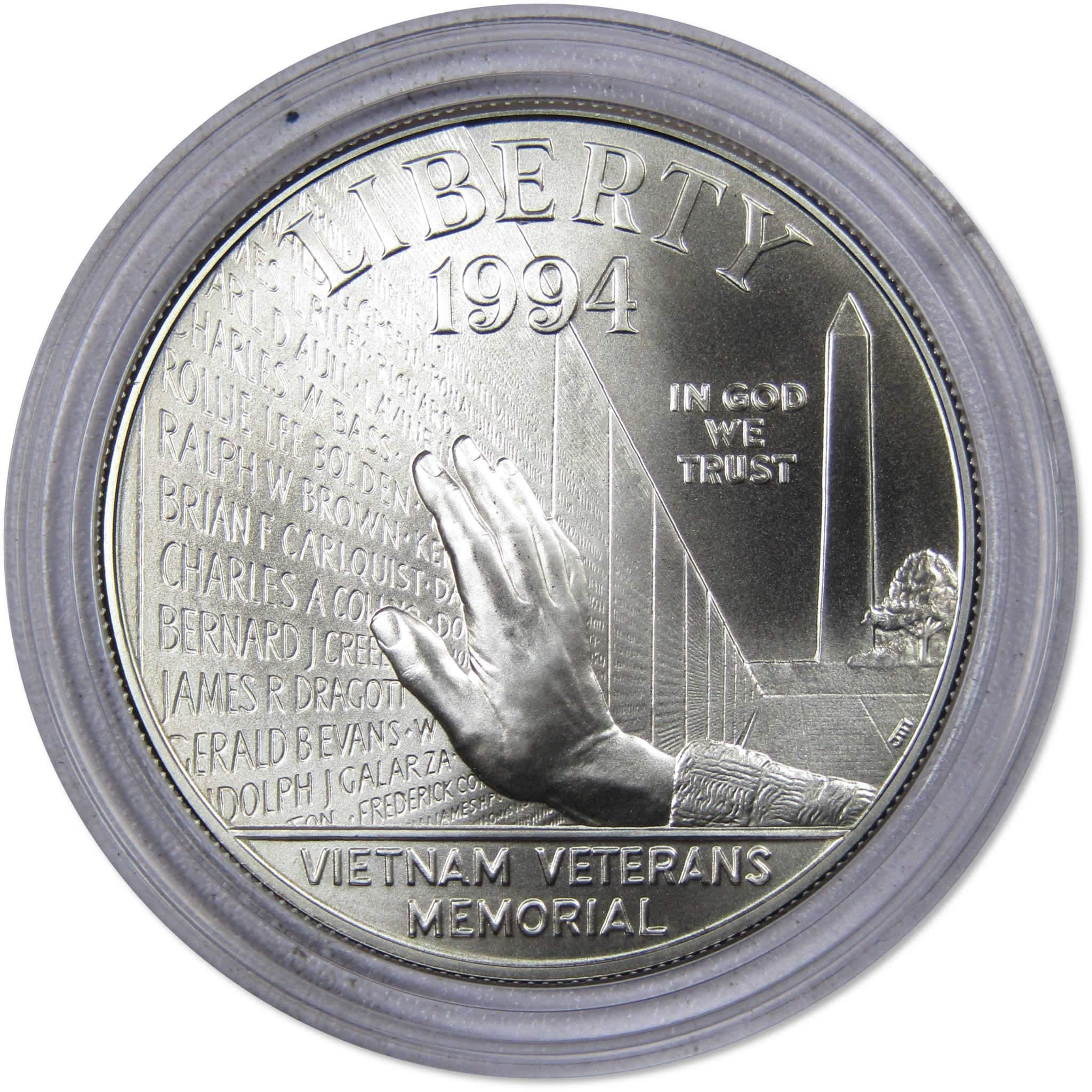 Vietnam Veterans Memorial Commemorative 1994 W BU Uncirculated 90% Silver $1