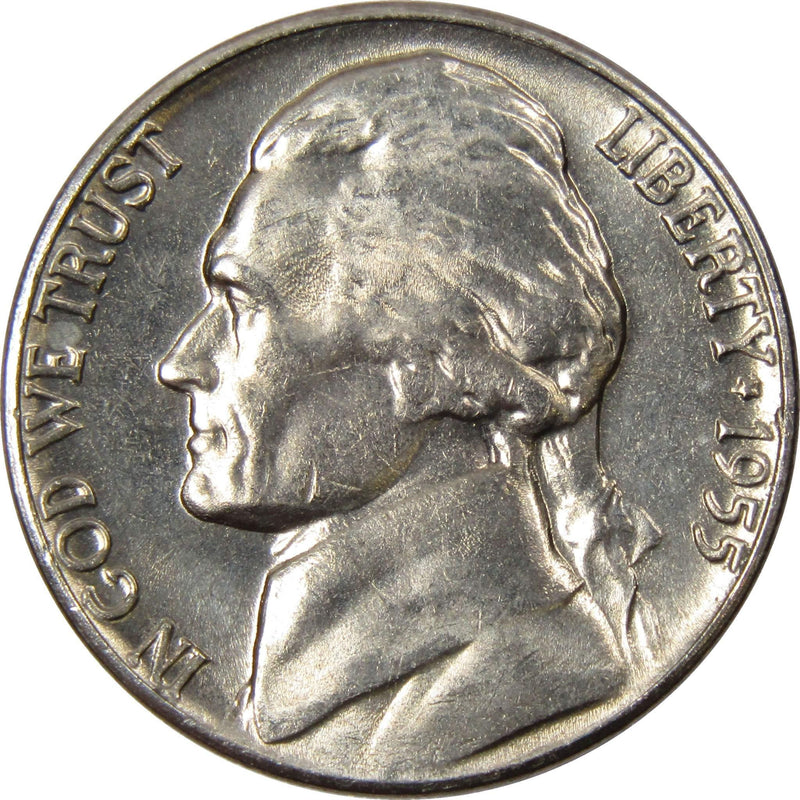 1955 D Jefferson Nickel 5 Cent Piece BU Uncirculated Mint State 5c US Coin - Jefferson Nickels - Jefferson Nickels for Sale - Profile Coins &amp; Collectibles