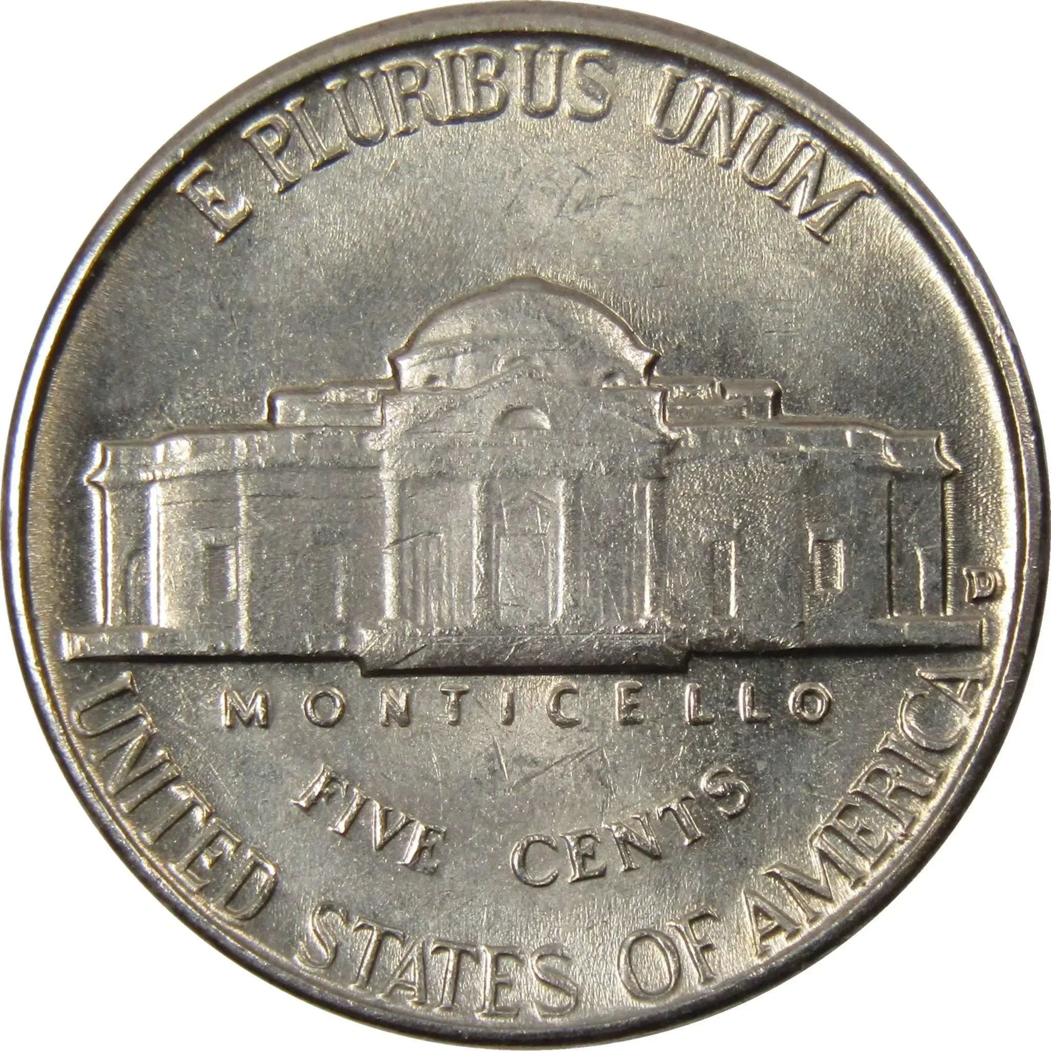 1955 D Jefferson Nickel 5 Cent Piece BU Uncirculated Mint State 5c