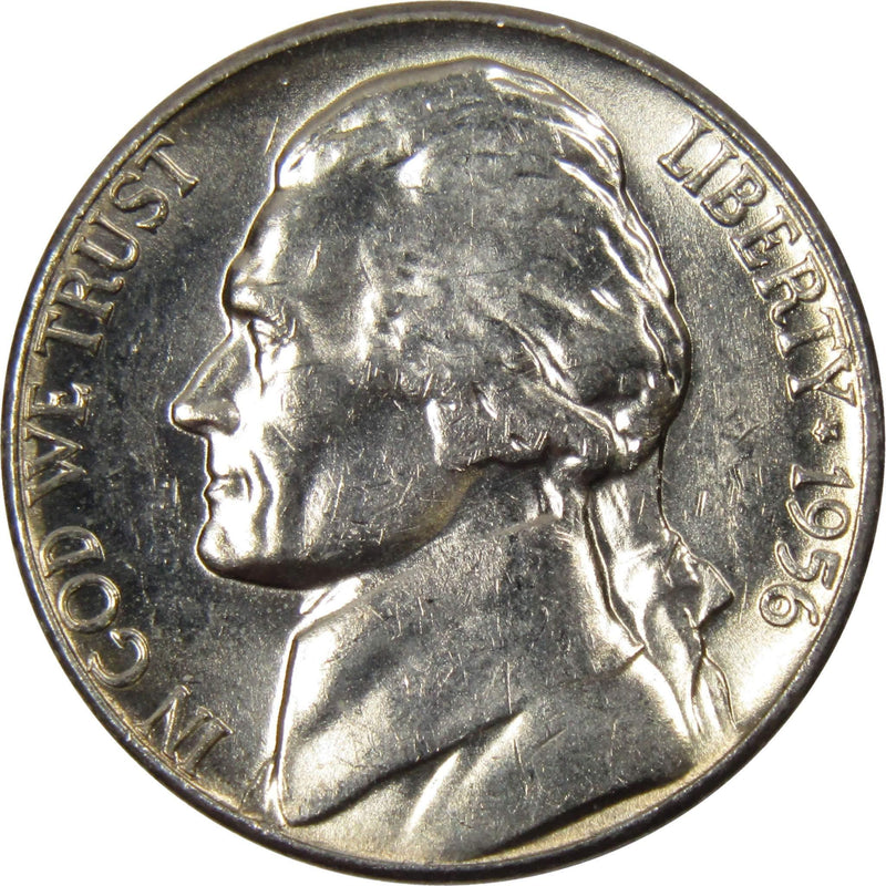 1956 D Jefferson Nickel 5 Cent Piece BU Uncirculated Mint State 5c US Coin - Jefferson Nickels - Jefferson Nickels for Sale - Profile Coins &amp; Collectibles