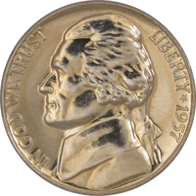 1957 Jefferson Nickel 5 Cent Piece Choice Proof 5c US Coin Collectible - Jefferson Nickels - Jefferson Nickels for Sale - Profile Coins &amp; Collectibles
