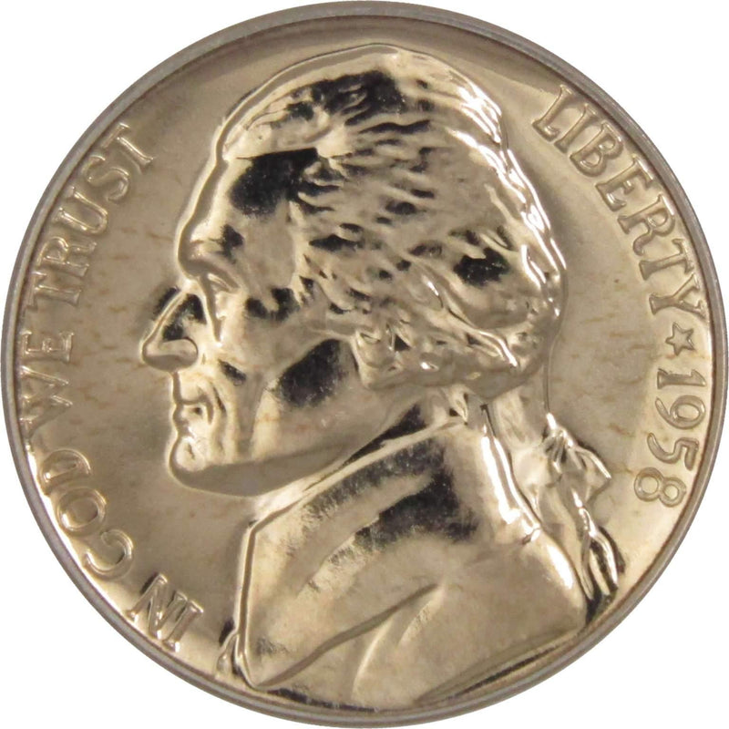 1958 Jefferson Nickel 5 Cent Piece Choice Proof 5c US Coin Collectible - Jefferson Nickels - Jefferson Nickels for Sale - Profile Coins &amp; Collectibles