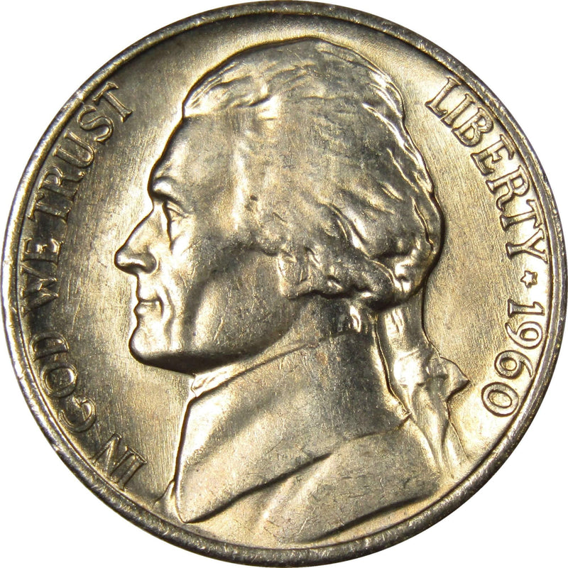 1960 Jefferson Nickel 5 Cent Piece BU Uncirculated Mint State 5c US Coin - Jefferson Nickels - Jefferson Nickels for Sale - Profile Coins &amp; Collectibles