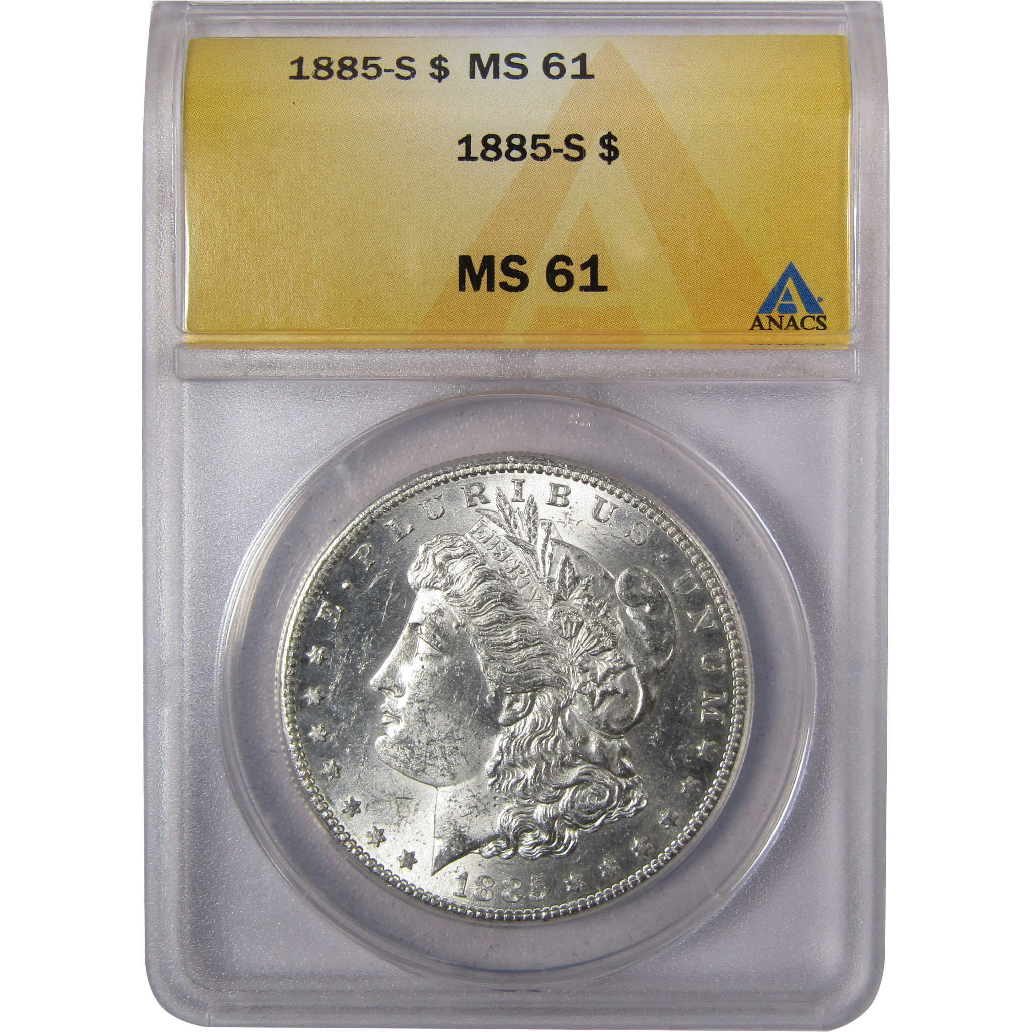 1885 S Morgan Dollar MS 61 ANACS 90% Silver Uncirculated SKU:IPC9554 - Morgan coin - Morgan silver dollar - Morgan silver dollar for sale - Profile Coins &amp; Collectibles