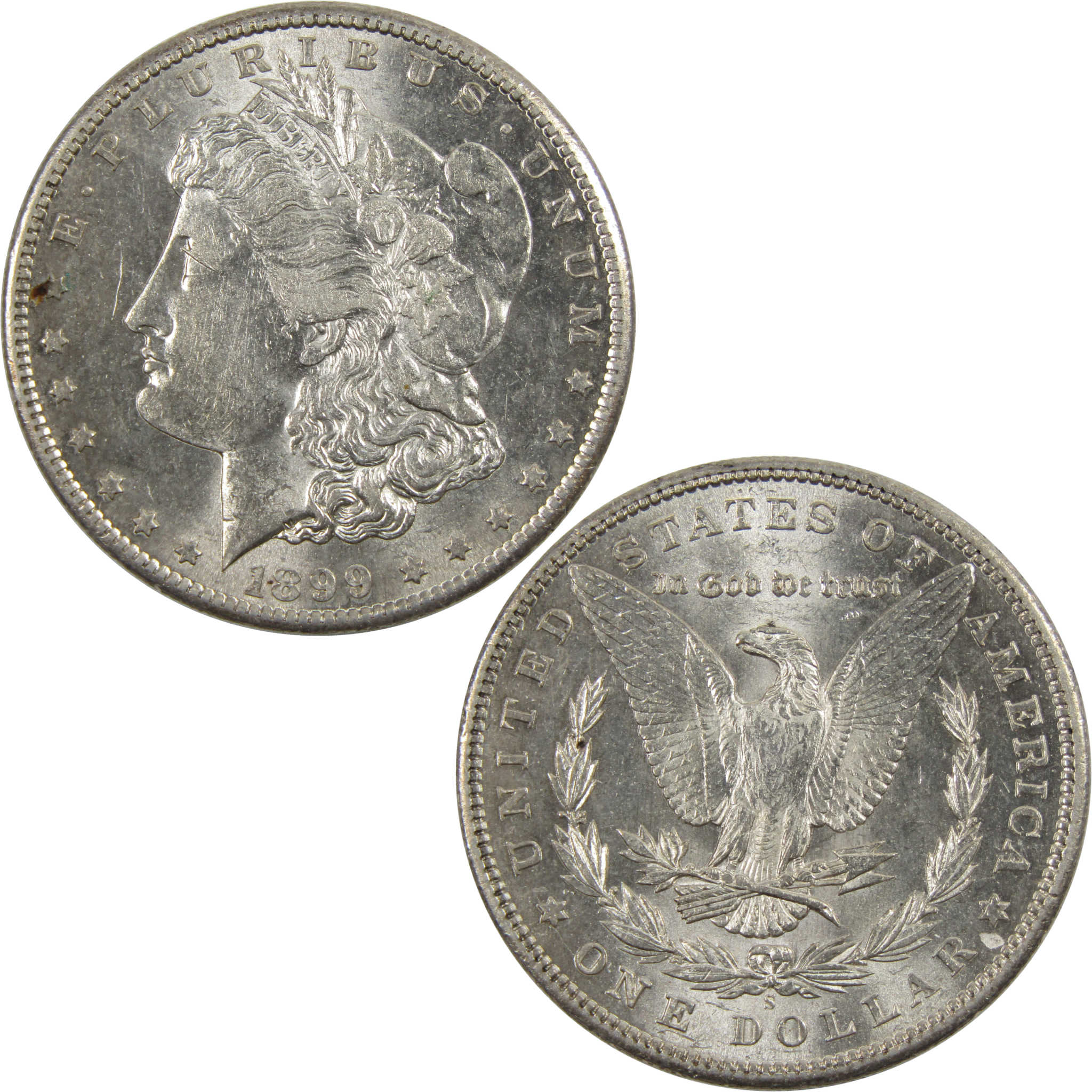 1899 S Morgan Dollar Borderline Uncirculated 90% Silver $1 SKU:I6073 - Morgan coin - Morgan silver dollar - Morgan silver dollar for sale - Profile Coins &amp; Collectibles