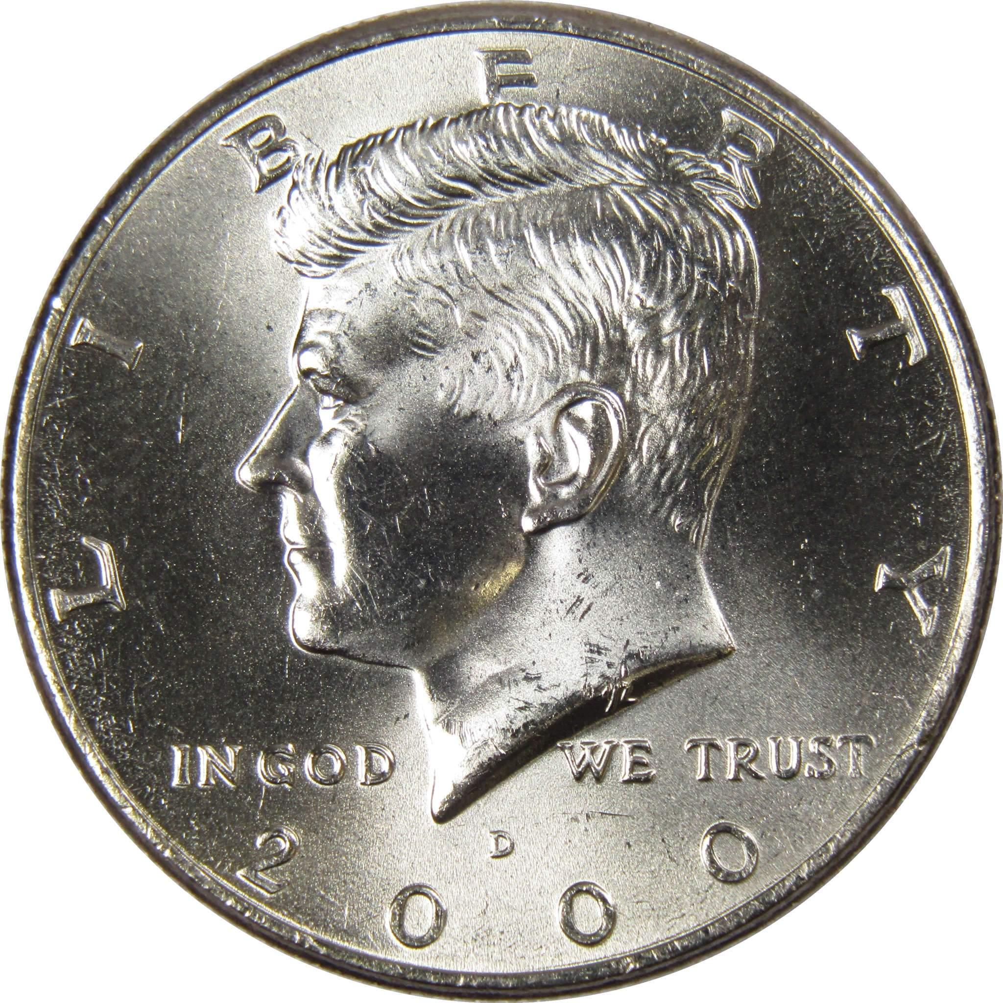 2000 D Kennedy Half Dollar BU Uncirculated Mint State 50c US Coin Collectible