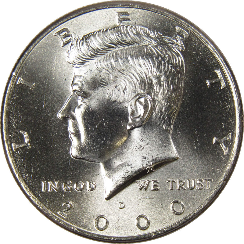 2000 D Kennedy Half Dollar BU Uncirculated Mint State 50c US Coin Collectible - Kennedy Half Dollars - JFK Half Dollar - Kennedy Coins - Profile Coins &amp; Collectibles