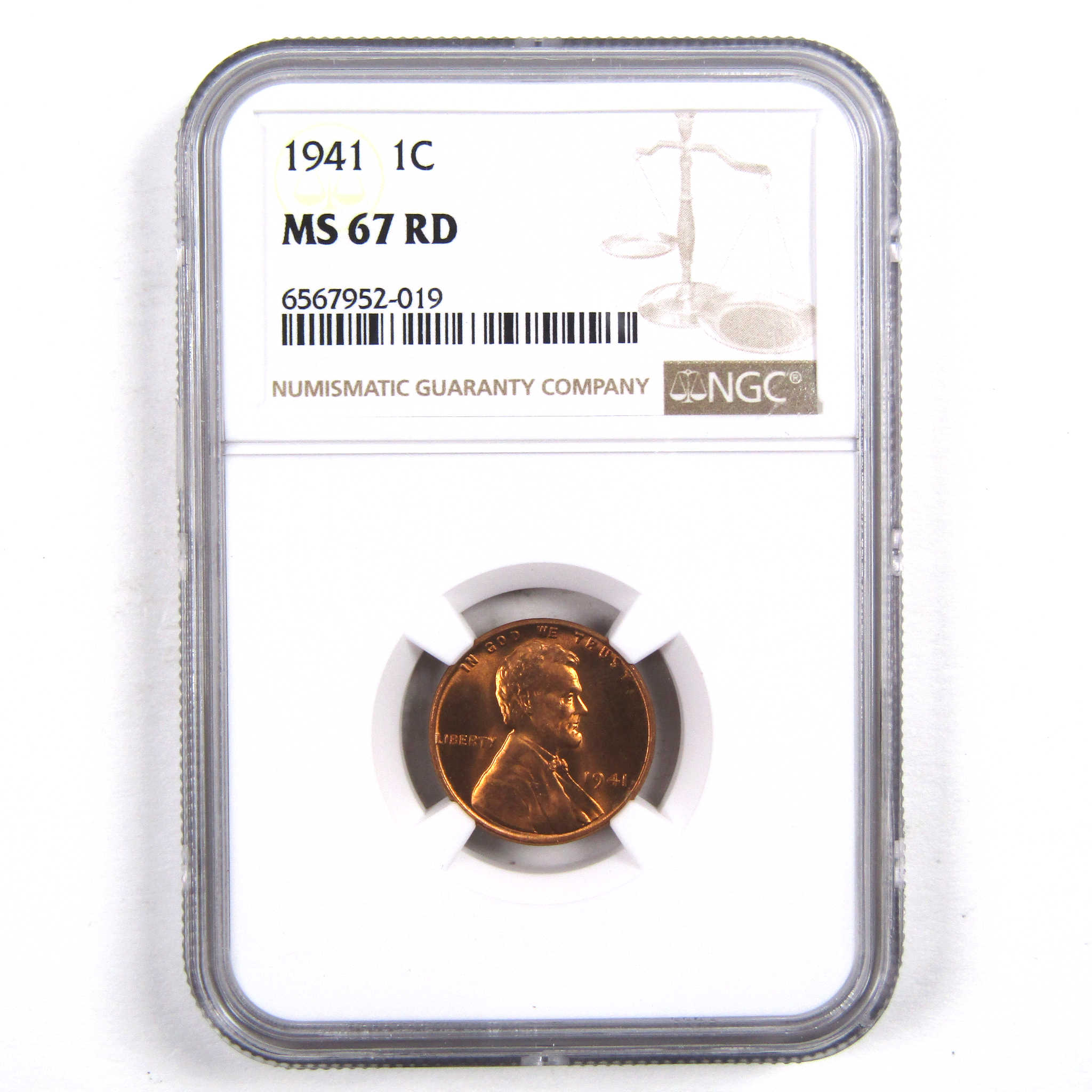 1941 Lincoln Wheat Cent MS 67 RD NGC Penny Uncirculated Coin SKU:I3171