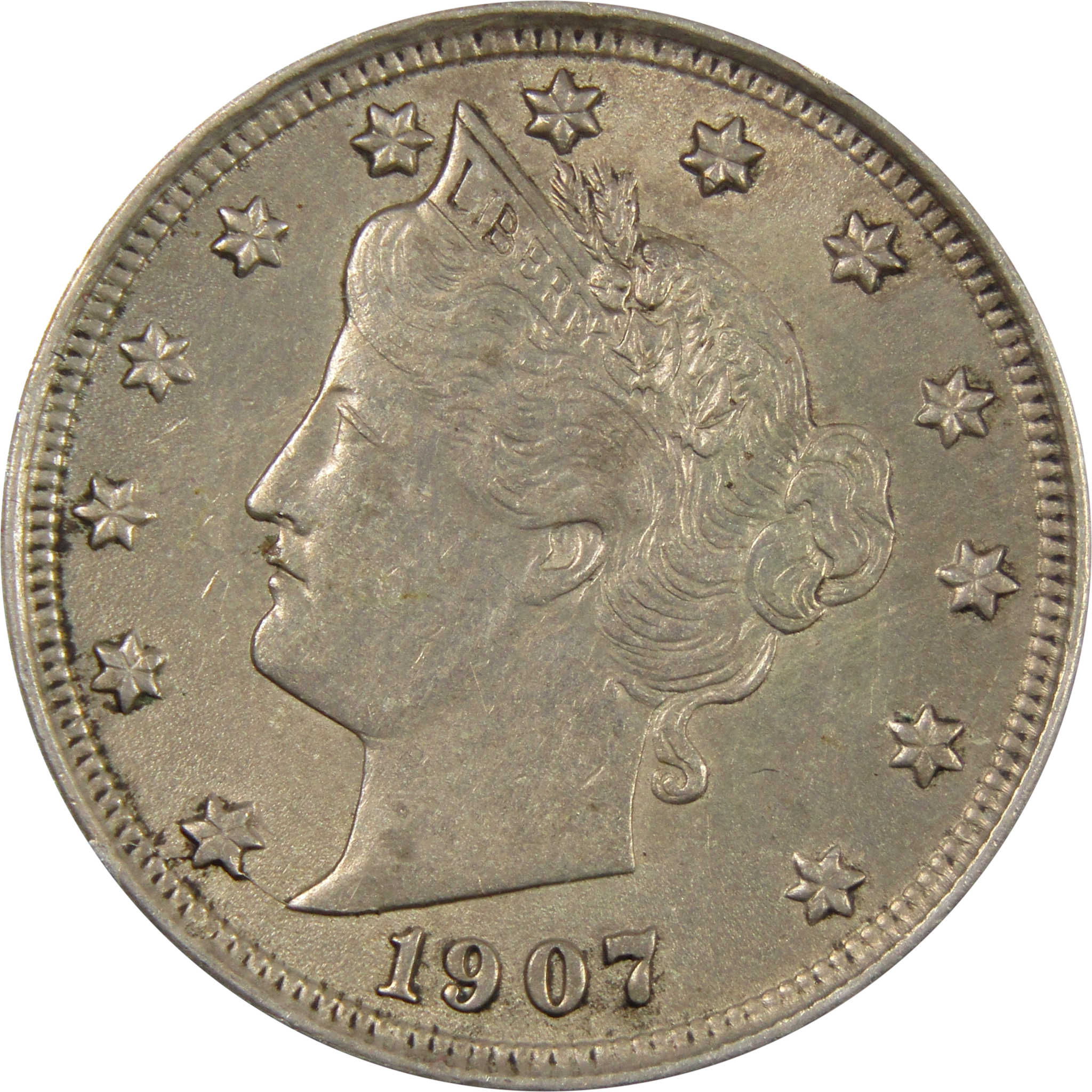 1907 Liberty Head V Nickel Uncirculated Details 5c Coin SKU:I7348