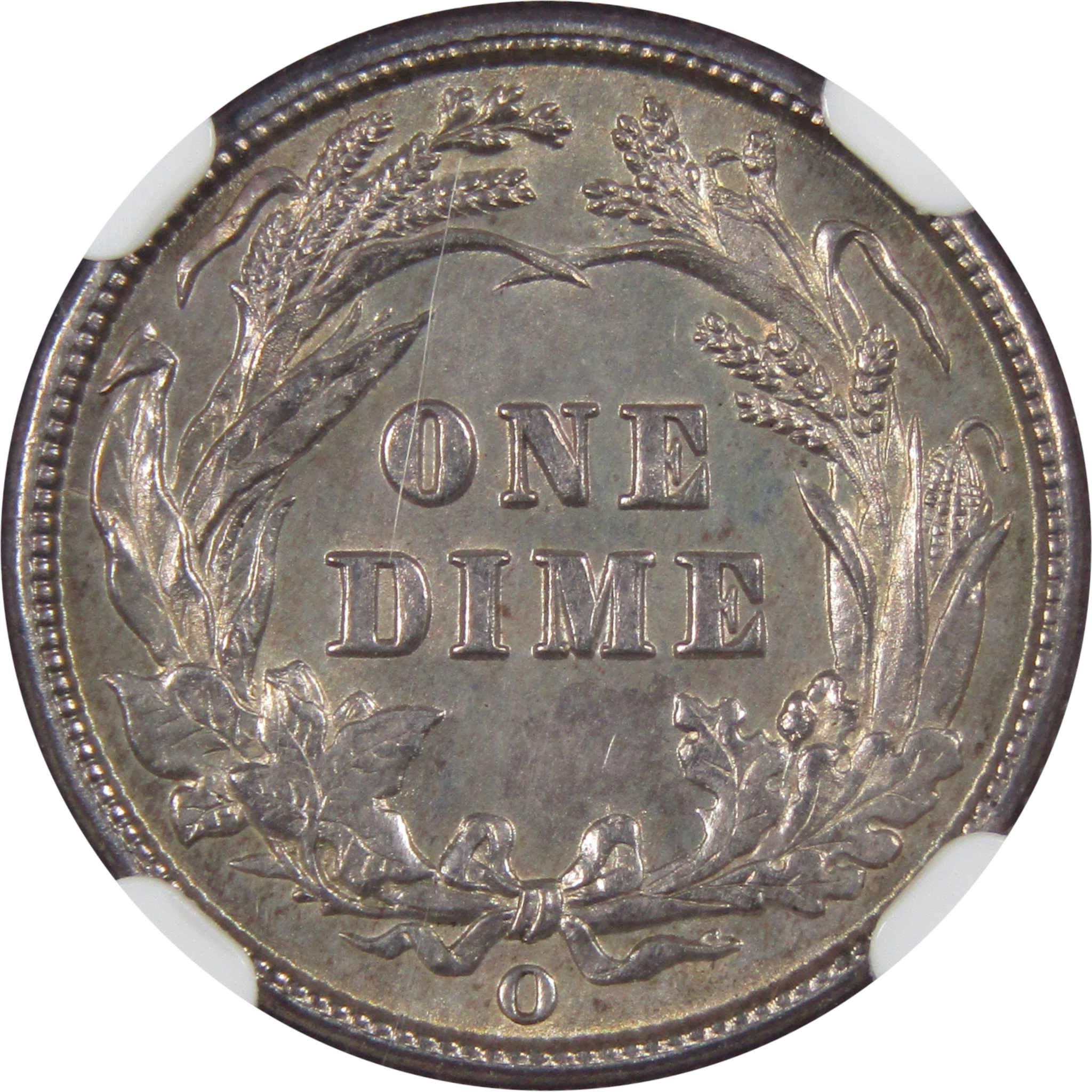 1898 O Barber Dime About Uncirculated Details NGC Silver SKU:IPC4898