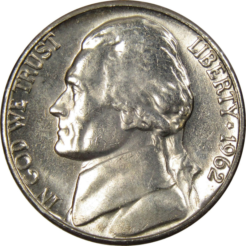 1962 D Jefferson Nickel 5 Cent Piece BU Uncirculated Mint State 5c US Coin - Jefferson Nickels - Jefferson Nickels for Sale - Profile Coins &amp; Collectibles