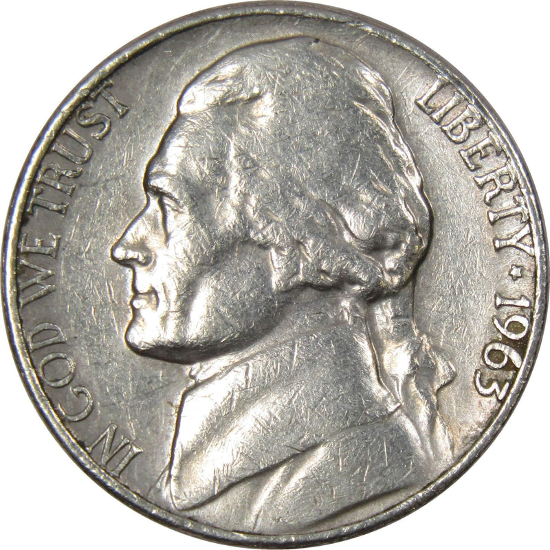 1963 D Jefferson Nickel 5 Cent Piece AG About Good 5c US Coin Collectible - Jefferson Nickels - Jefferson Nickels for Sale - Profile Coins &amp; Collectibles