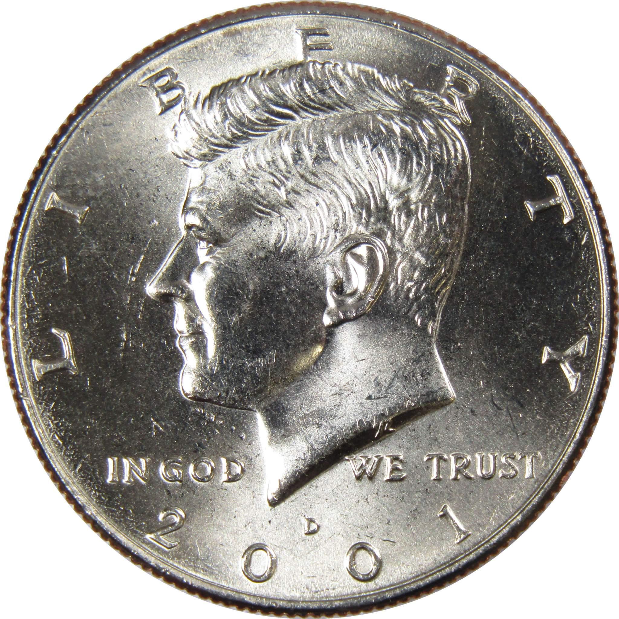 2001 D Kennedy Half Dollar BU Uncirculated Mint State 50c US Coin Collectible