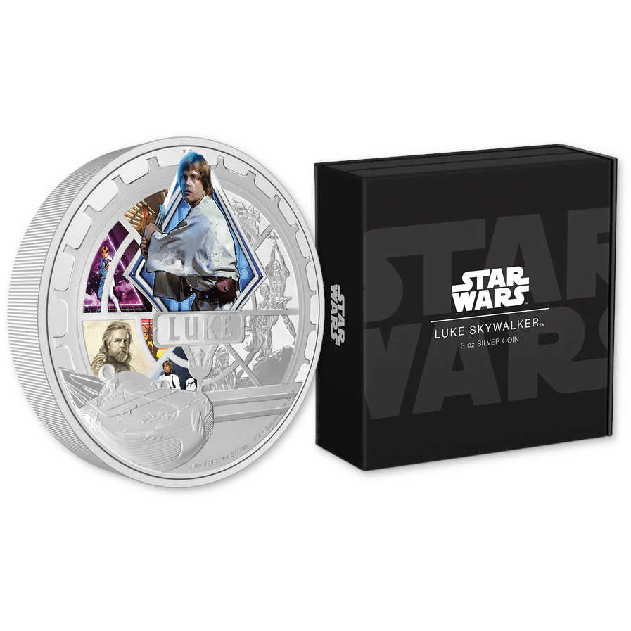 Star Wars Luke Skywalker 3 oz .999 Silver $10 Proof COA SKU:OPC100