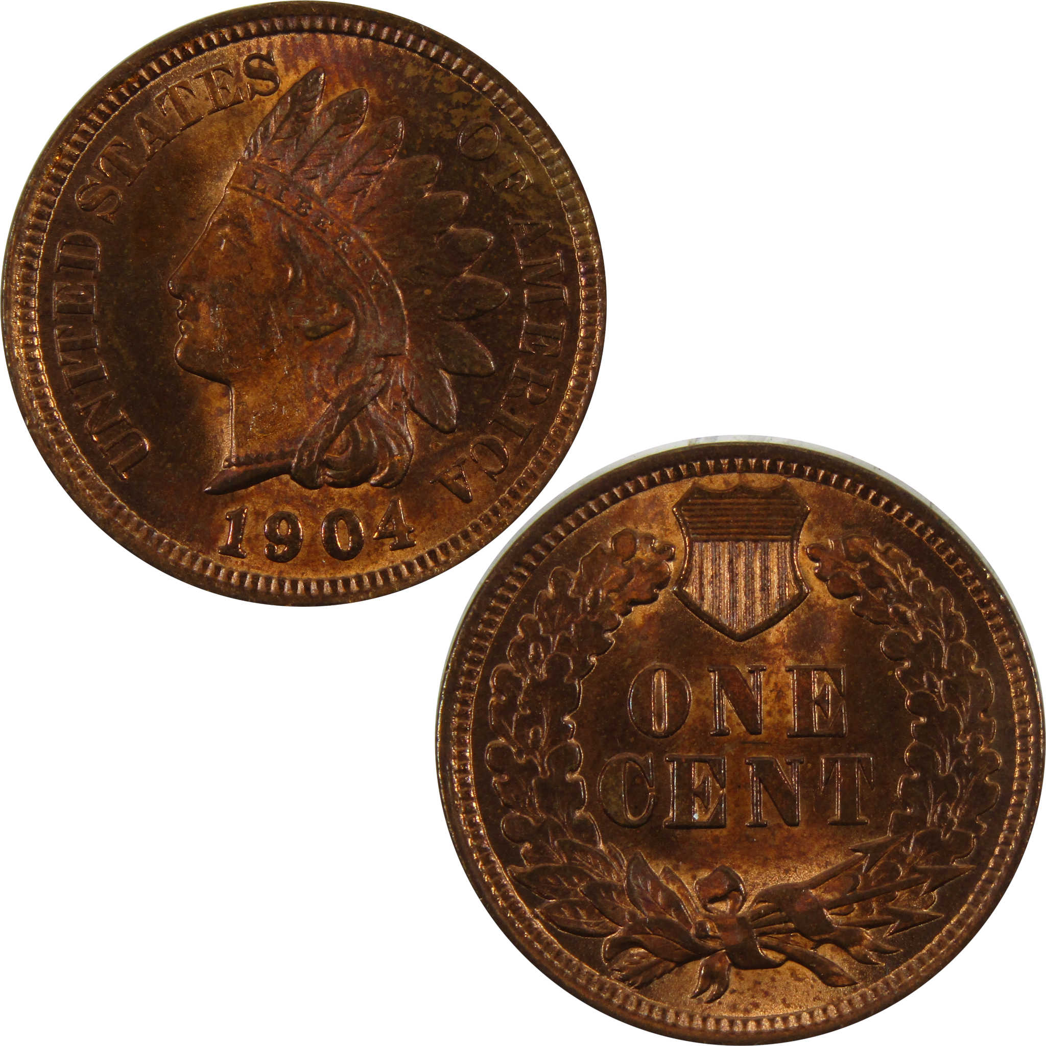 1904 Indian Head Cent BU Choice Uncirculated Penny 1c Coin SKU:I7684