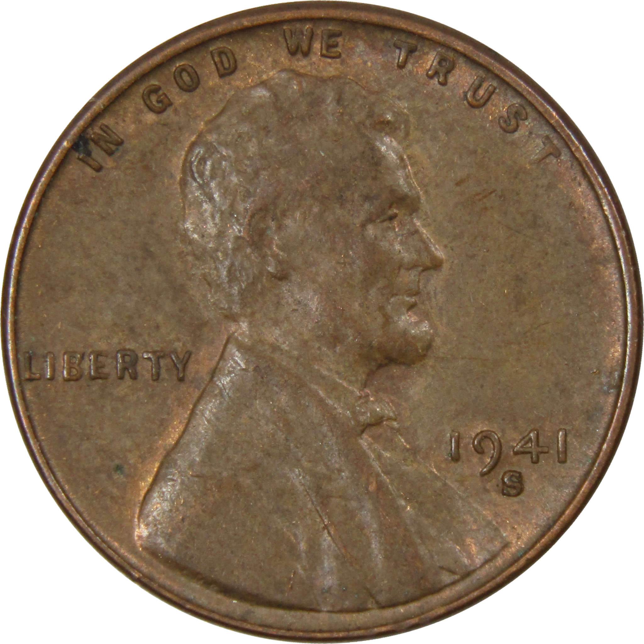 1941 S Lincoln Wheat Cent AG About Good Bronze Penny 1c Coin Collectible