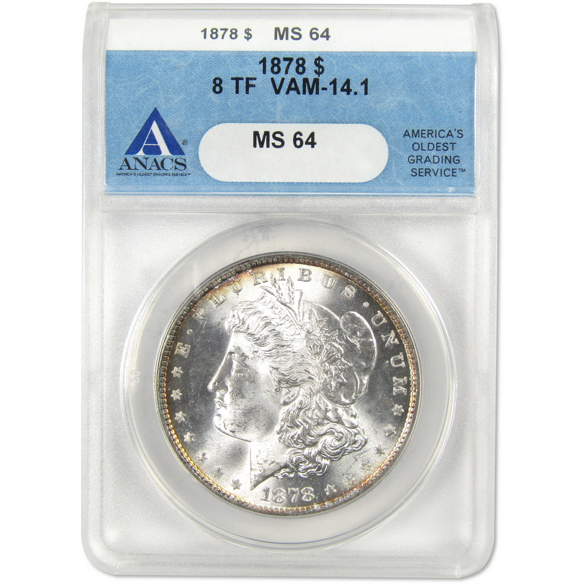 1878 8TF VAM 14.1 Morgan Dollar MS 64 ANACS Silver $1 Coin SKU:I4076 - Morgan coin - Morgan silver dollar - Morgan silver dollar for sale - Profile Coins &amp; Collectibles