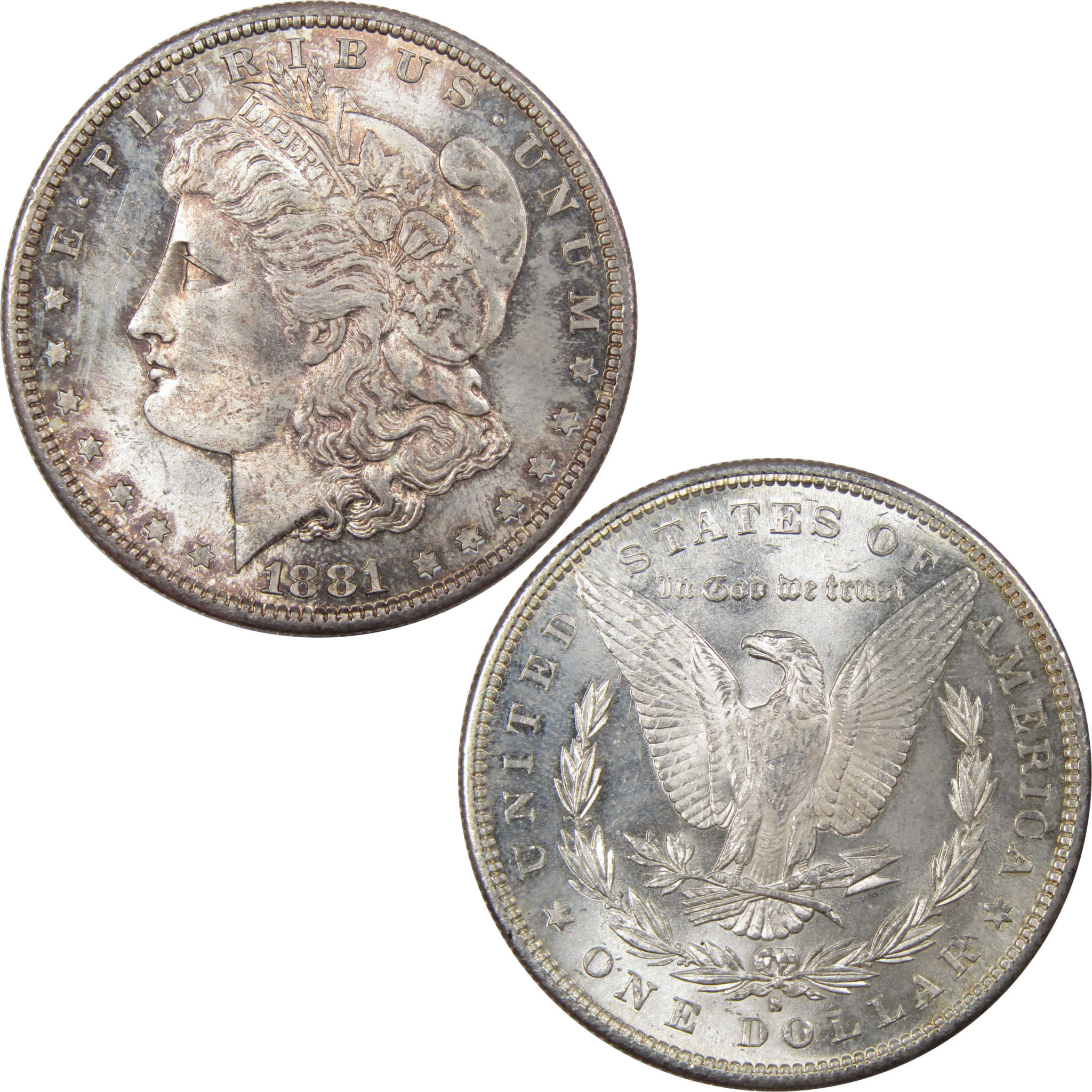 1881 S Morgan Dollar BU Choice Uncirculated Silver Toned SKU:I1224