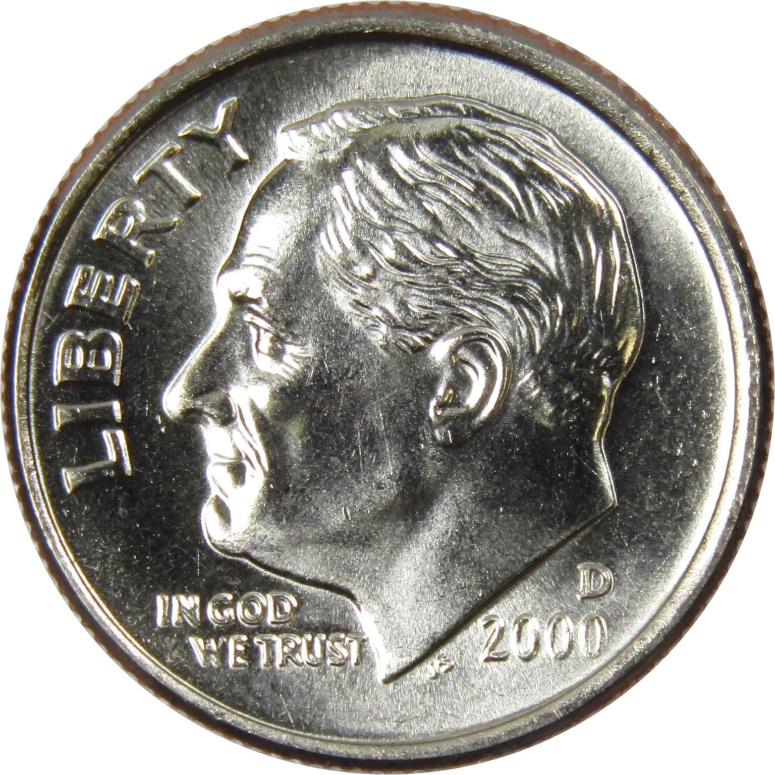 2000 D Roosevelt Dime BU Uncirculated Mint State 10c US Coin Collectible