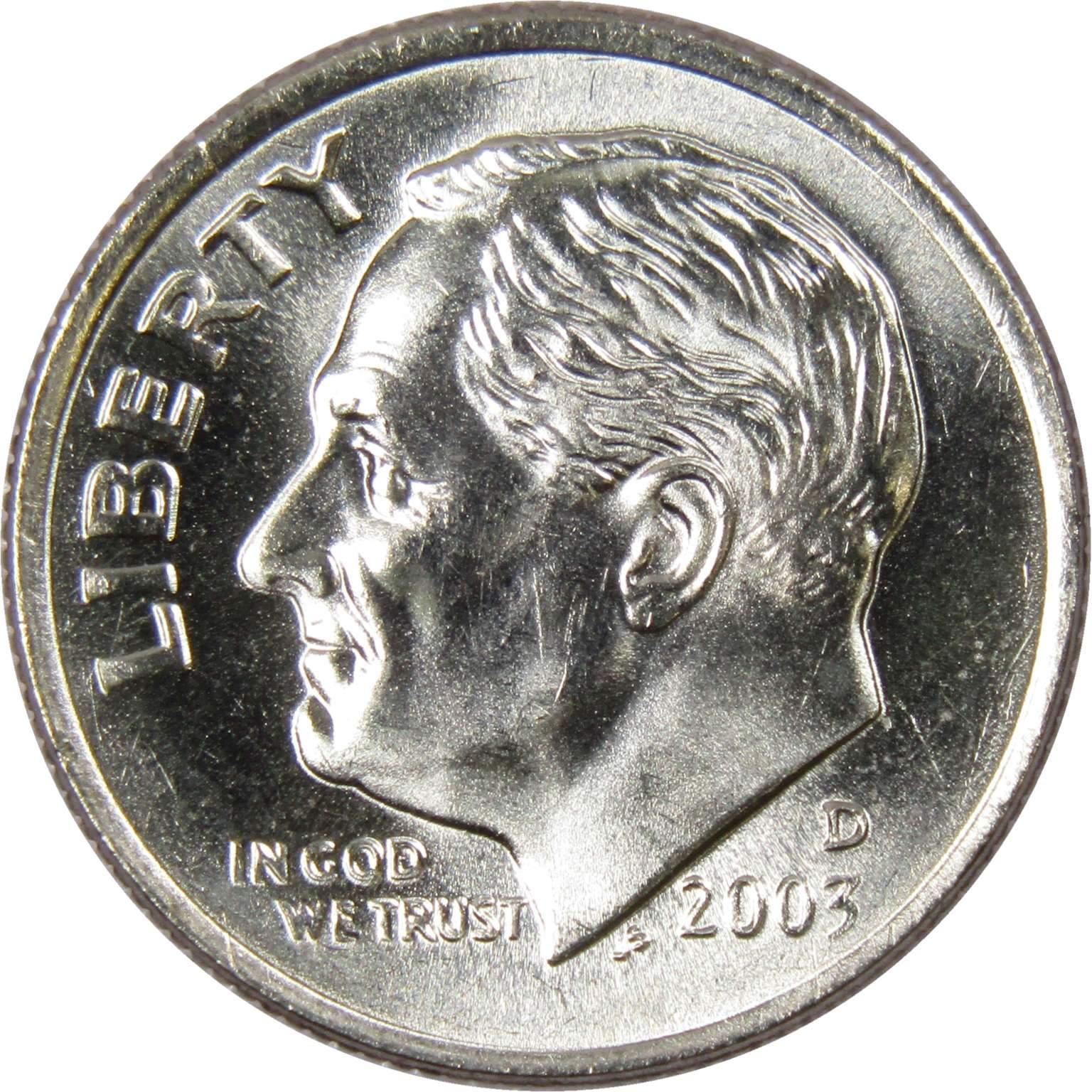 2003 D Roosevelt Dime BU Uncirculated Mint State 10c US Coin Collectible